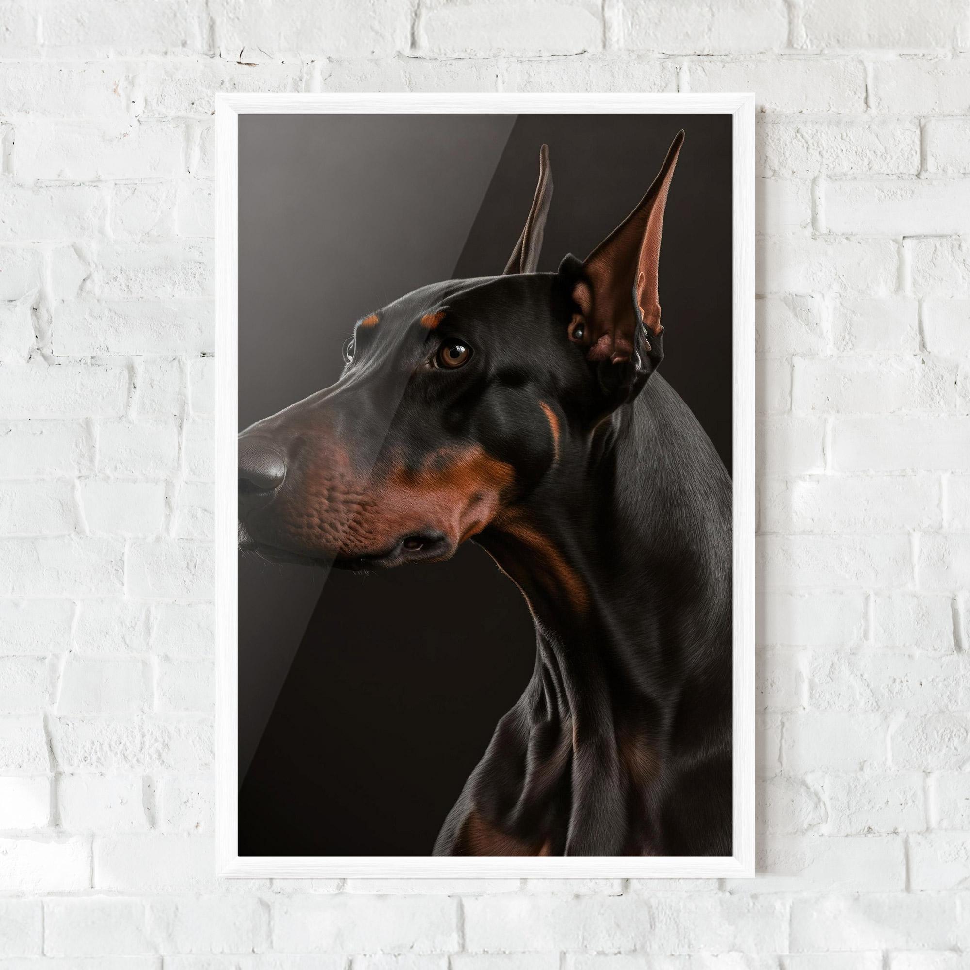 Keretezett Poszter Doberman Dog Portrait mockup 0