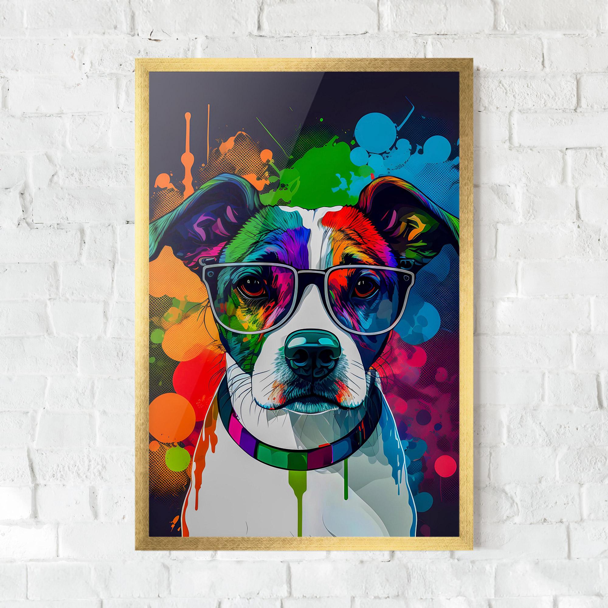Keretezett Poszter Colorful Dog mockup 0