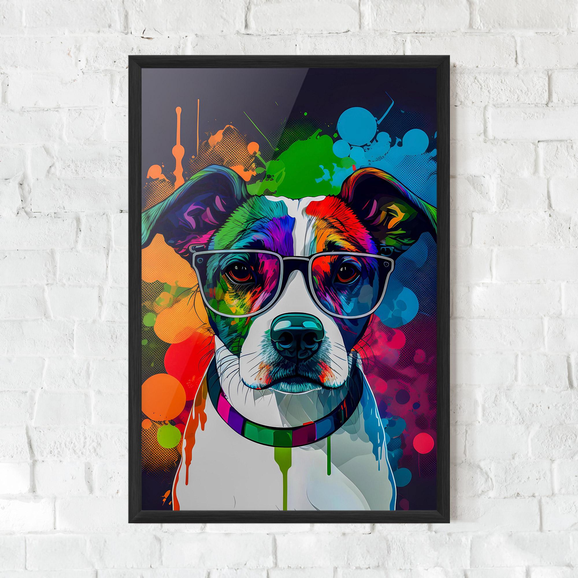 Keretezett Poszter Colorful Dog mockup 0