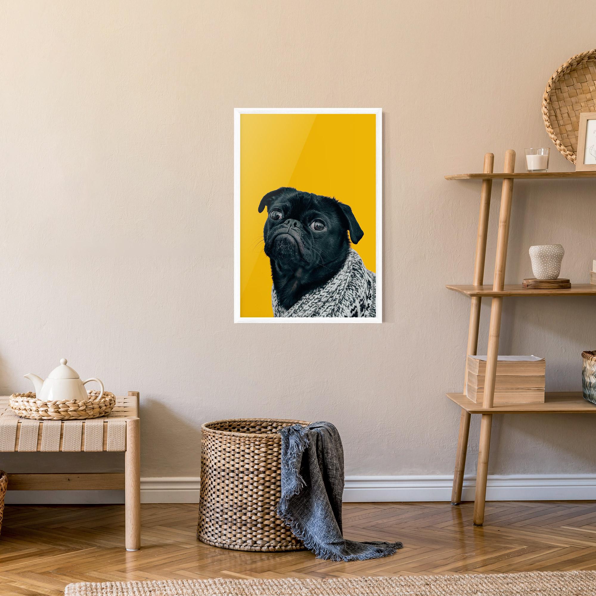 Keretezett Poszter Black Pug mockup 9
