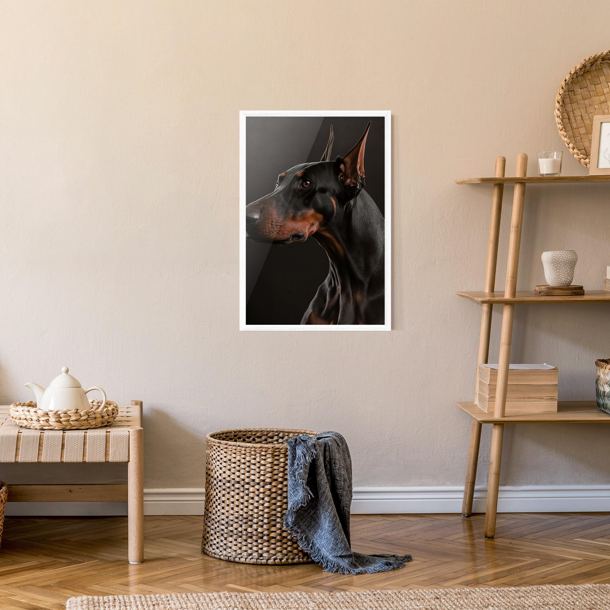 Keretezett Poszter Doberman Dog Portrait mockup 9