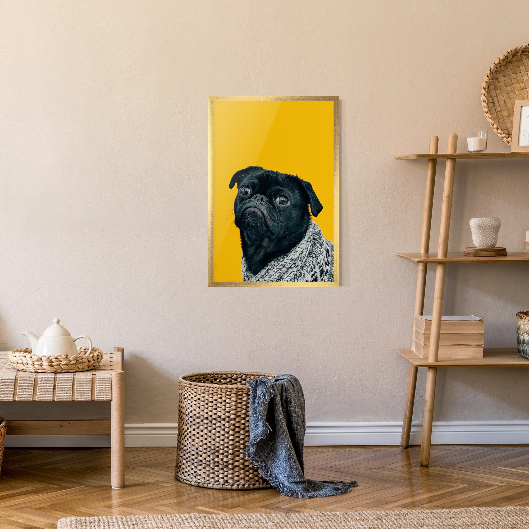 Keretezett Poszter Black Pug mockup 9