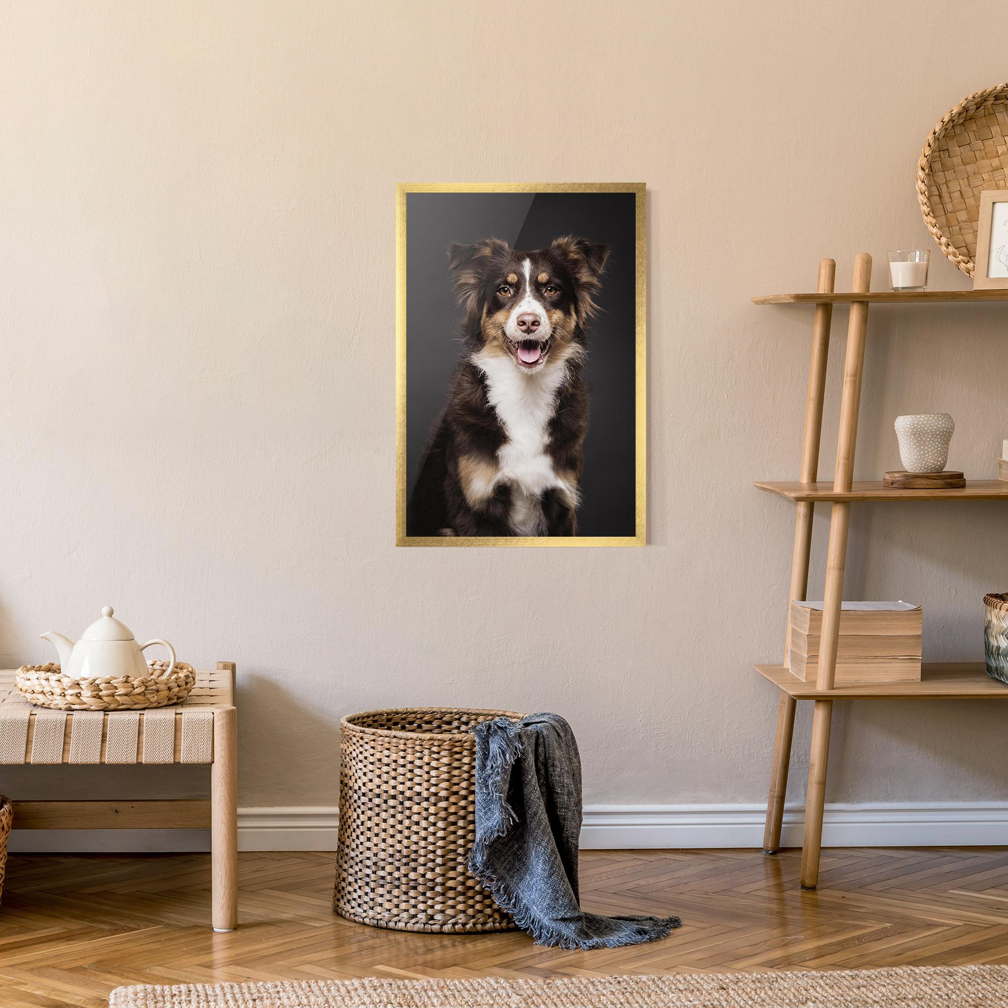 Keretezett Poszter Cute Dog Sitting mockup 9