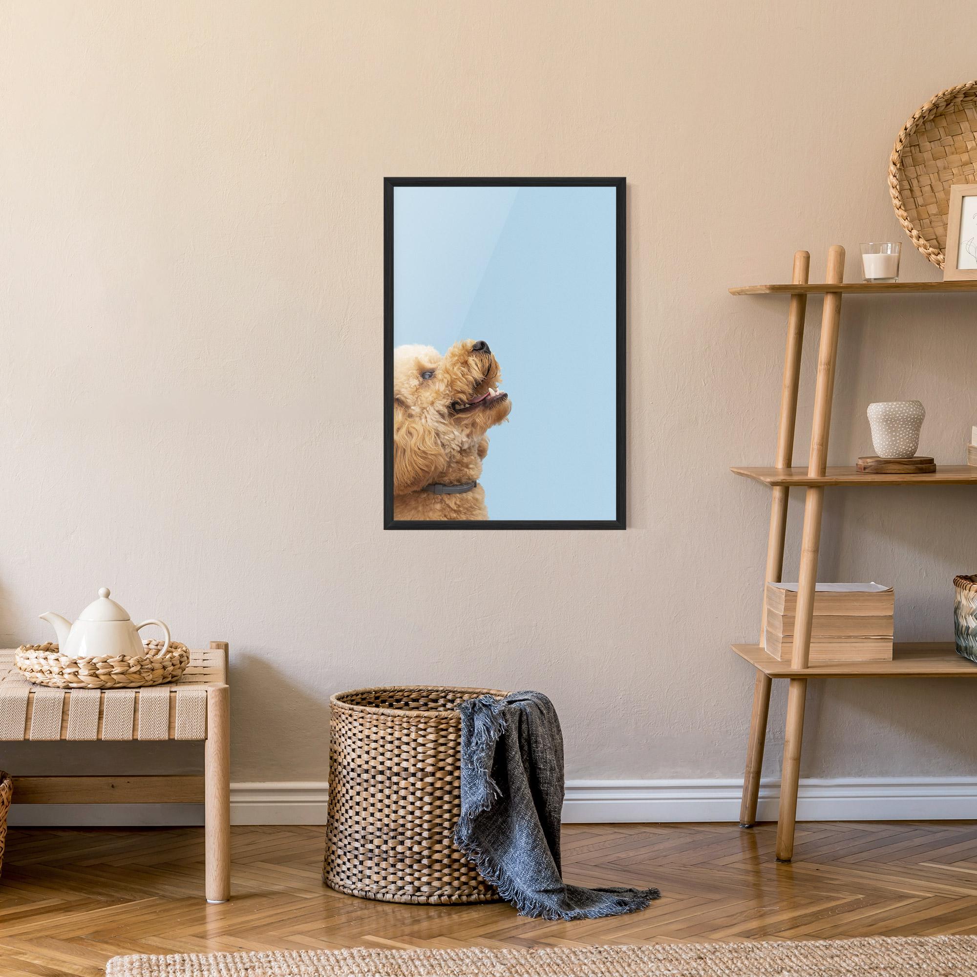 Keretezett Poszter Yellow Cute Dog mockup 9