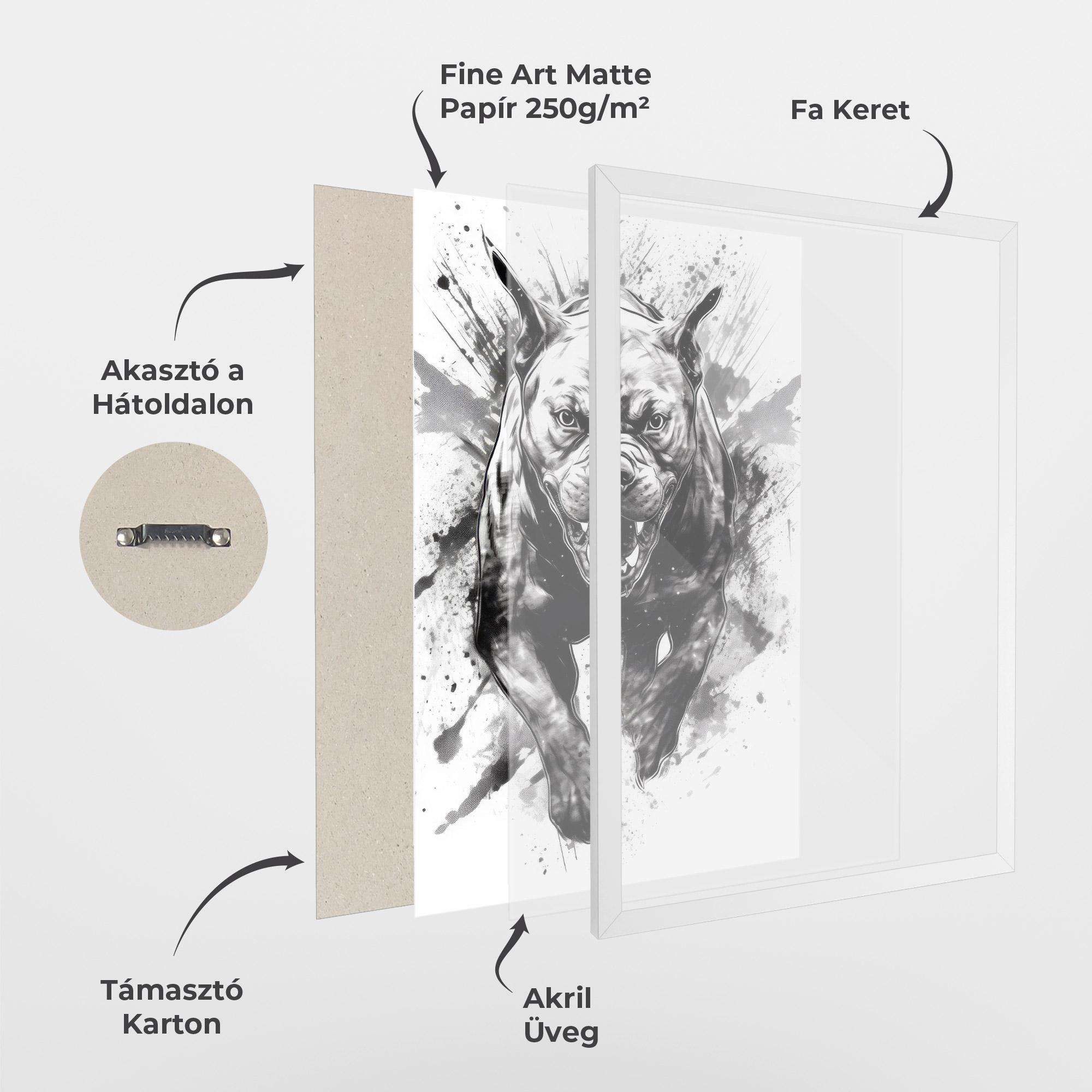 Keretezett Poszter Angry Dog Jump mockup 1