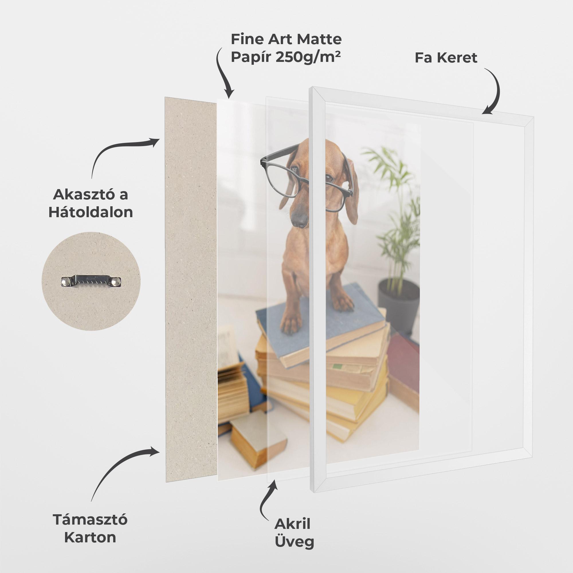 Keretezett Poszter Books Cute Dog mockup 1