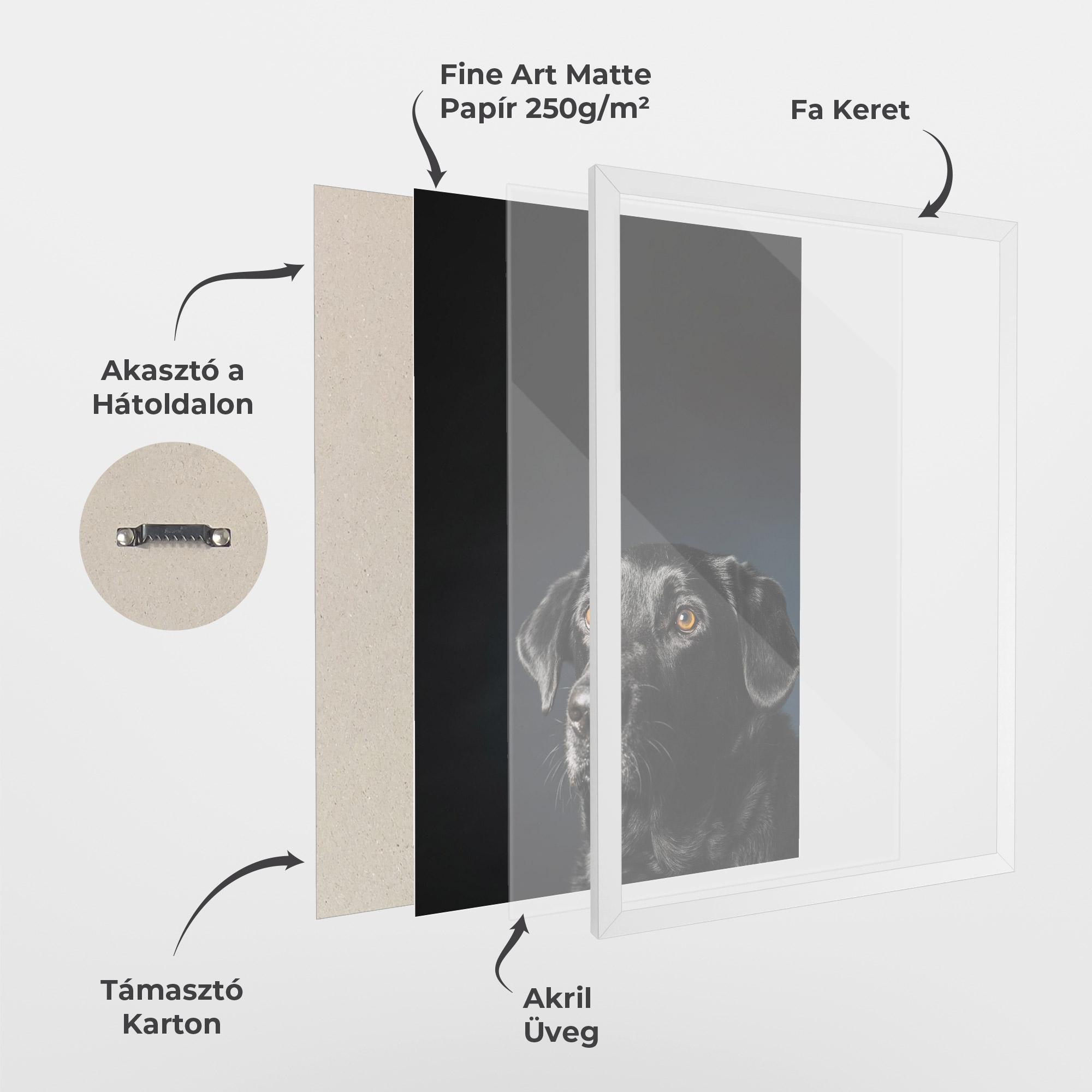 Keretezett Poszter Brown Eyes Dog mockup 1