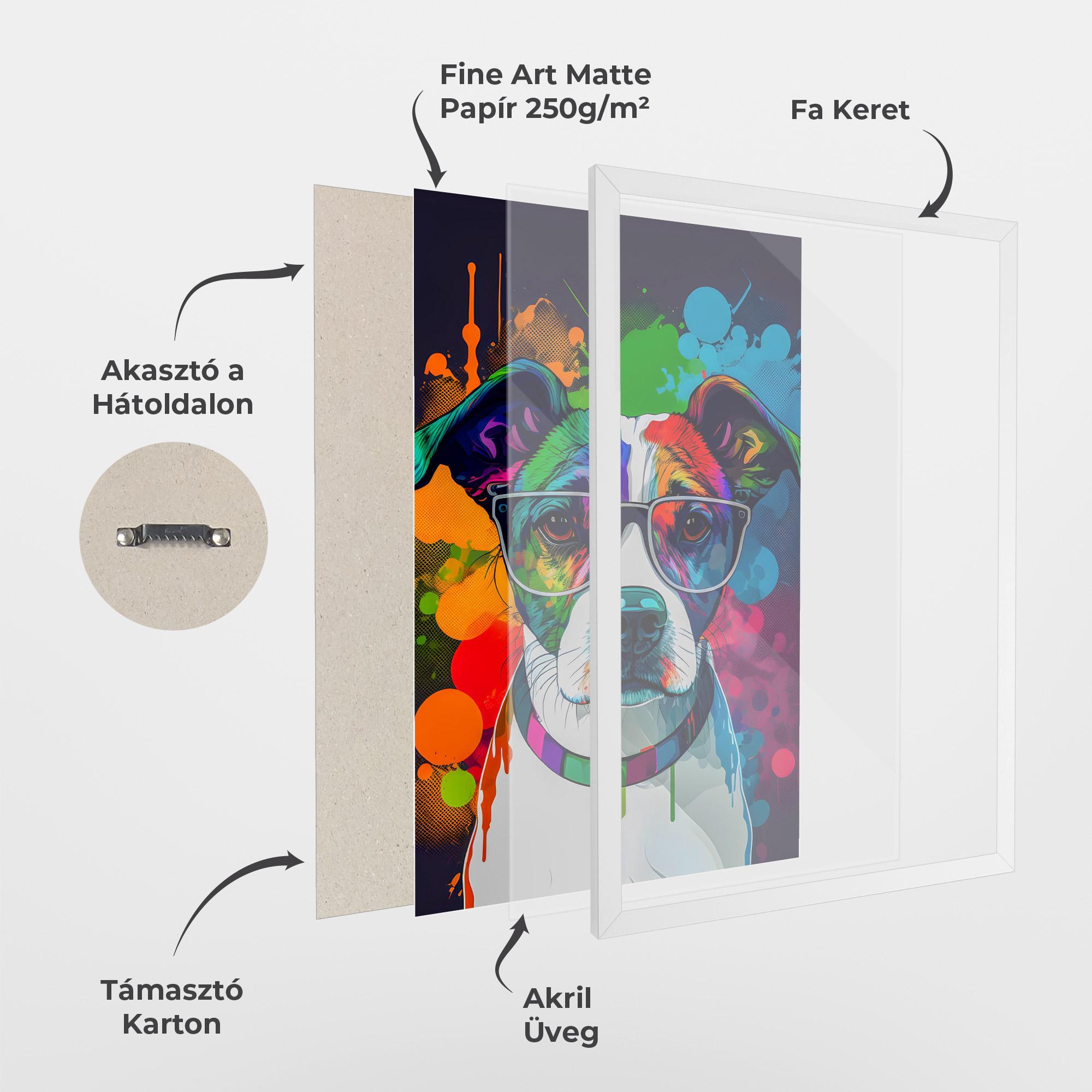 Keretezett Poszter Colorful Dog mockup 1