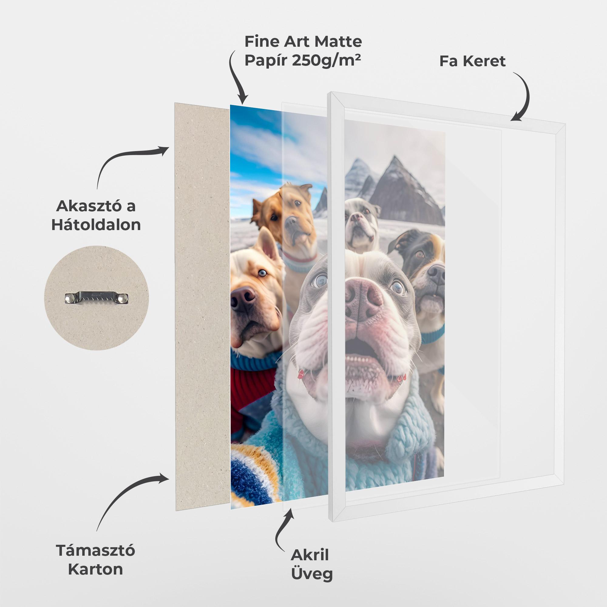 Keretezett Poszter Dogs Selfie Group mockup 1