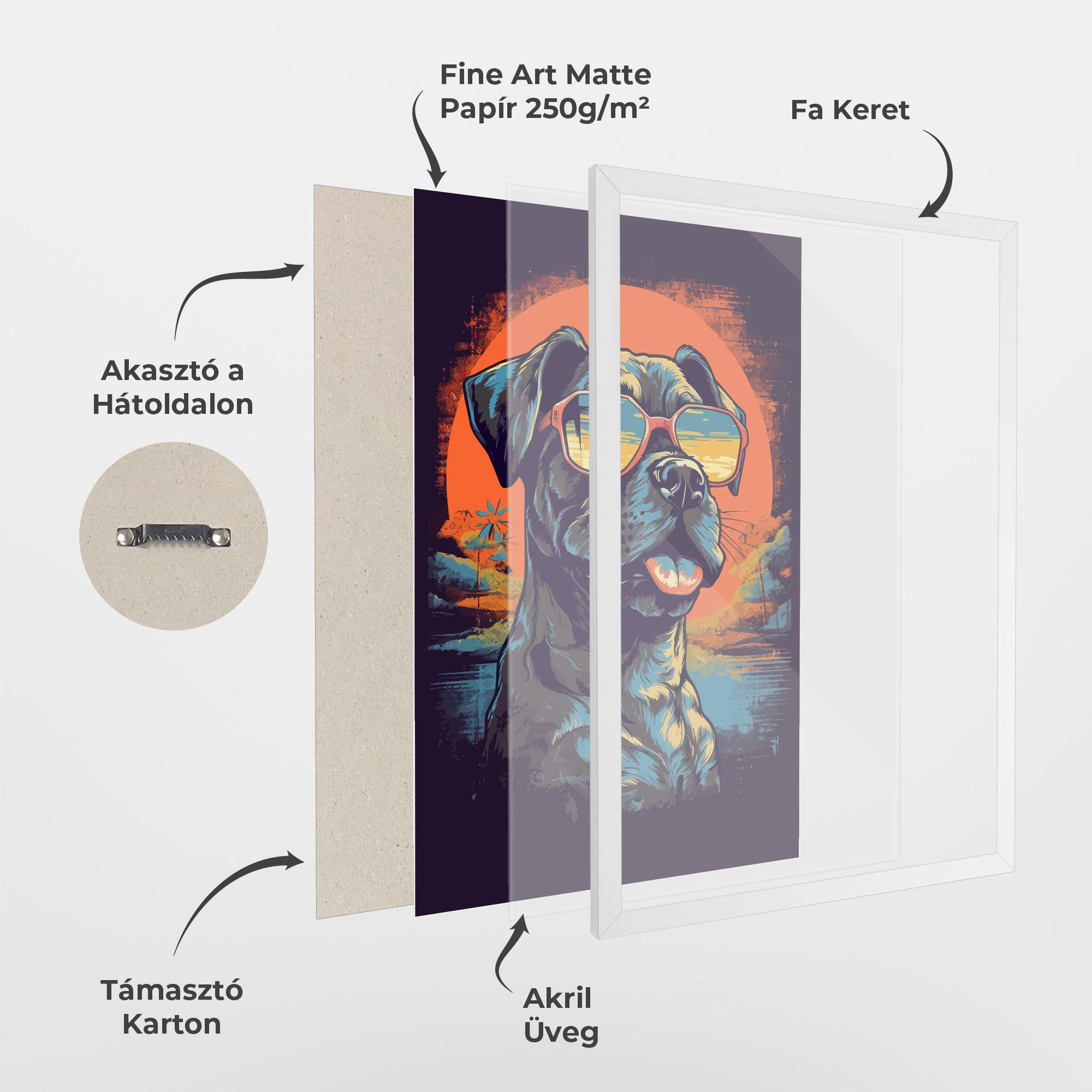 Keretezett Poszter Sunset Dog mockup 1