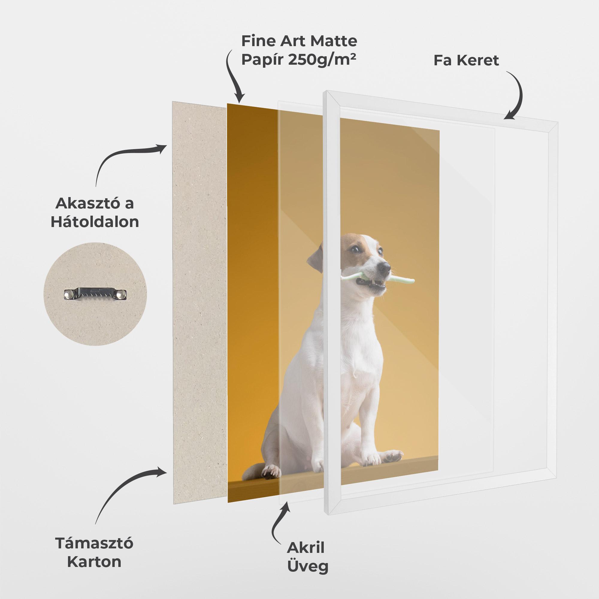 Keretezett Poszter Toothbrush Dog mockup 1