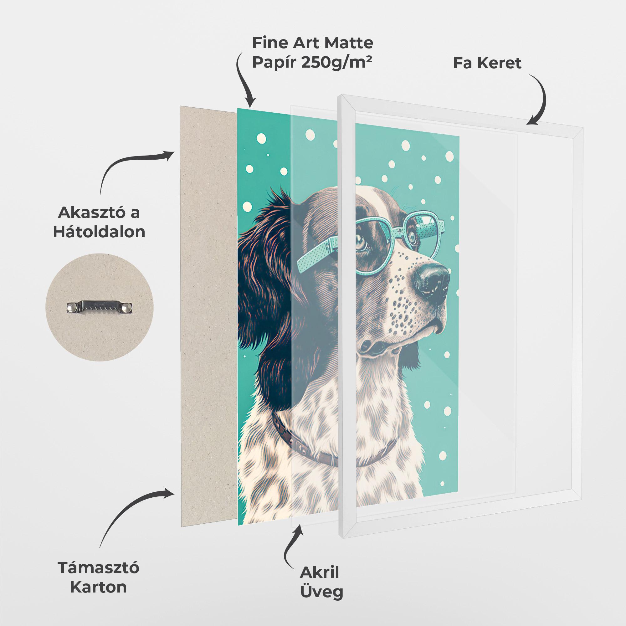 Keretezett Poszter Vintage Dog mockup 1