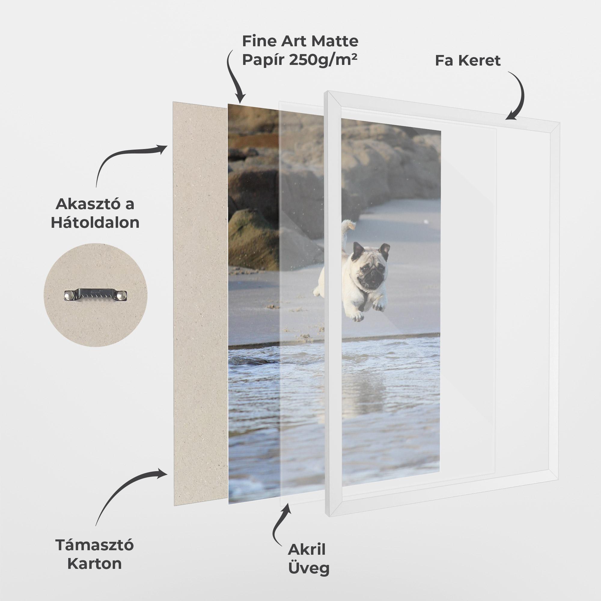 Keretezett Poszter Water Pug mockup 1