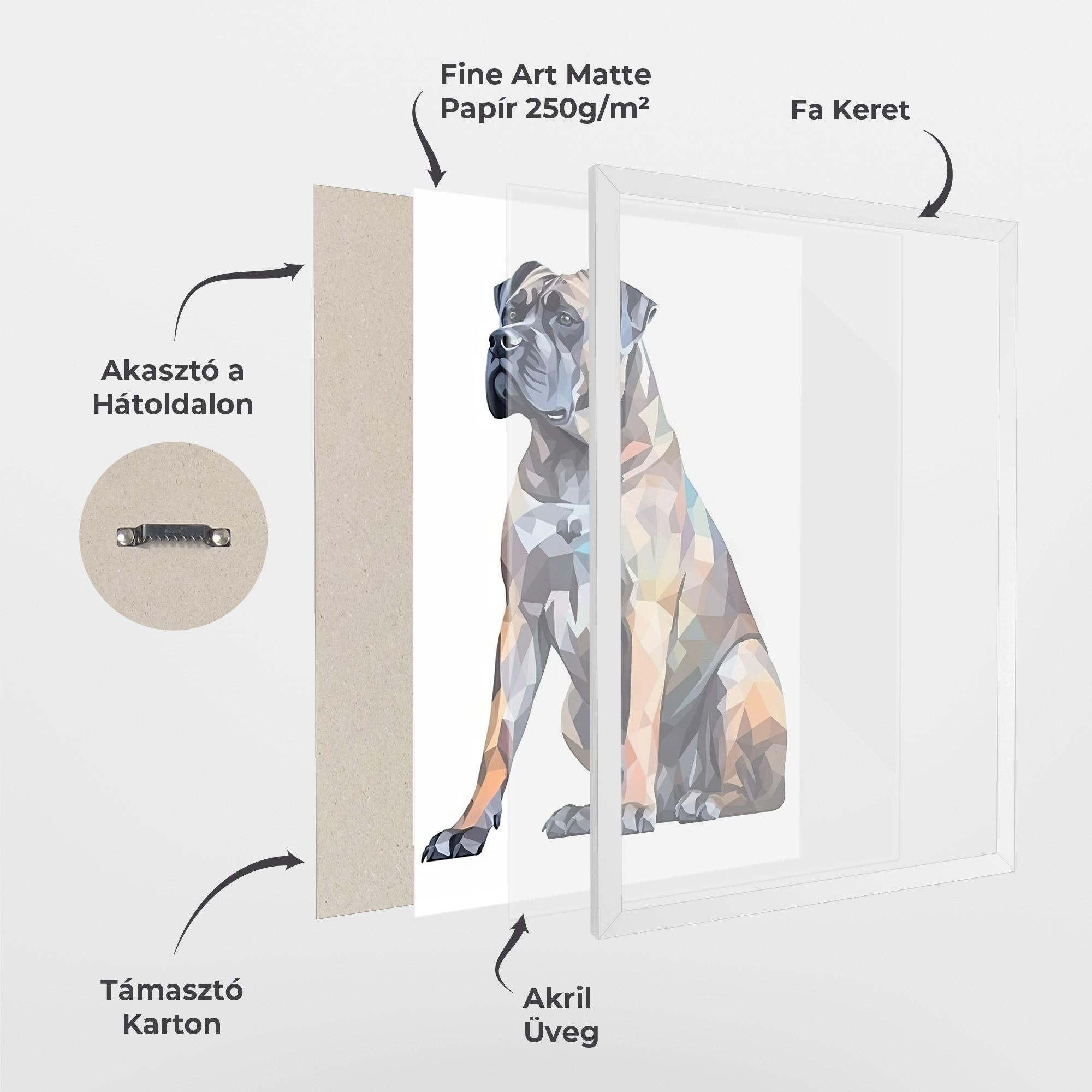 Keretezett Poszter Watercolor Cane Corso mockup 1