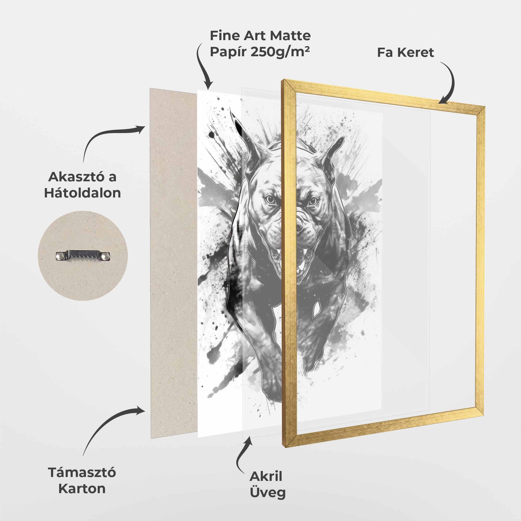 Keretezett Poszter Angry Dog Jump mockup 1