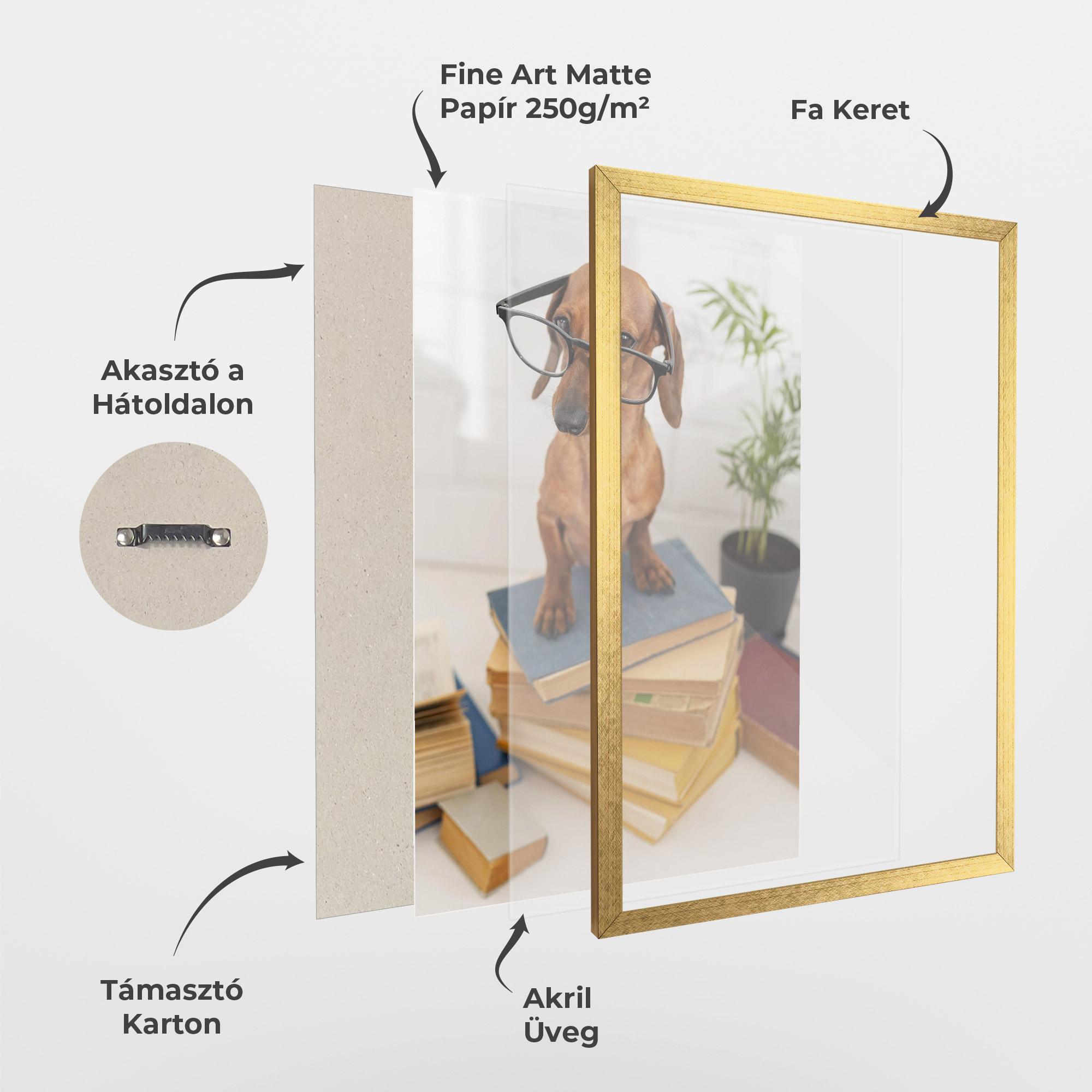 Keretezett Poszter Books Cute Dog mockup 1