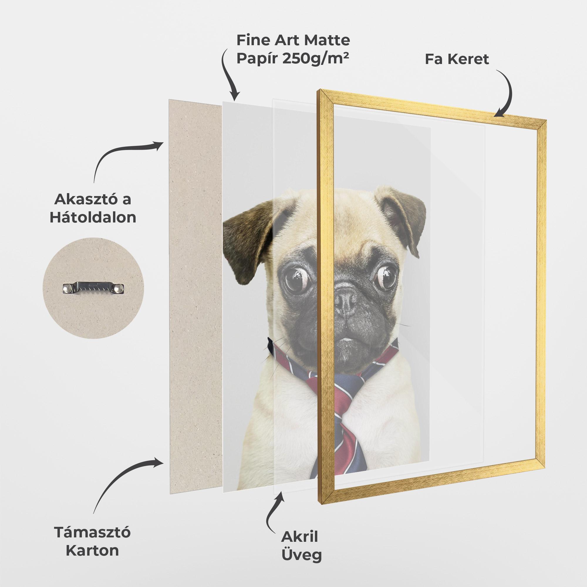Keretezett Poszter Business Pug mockup 1