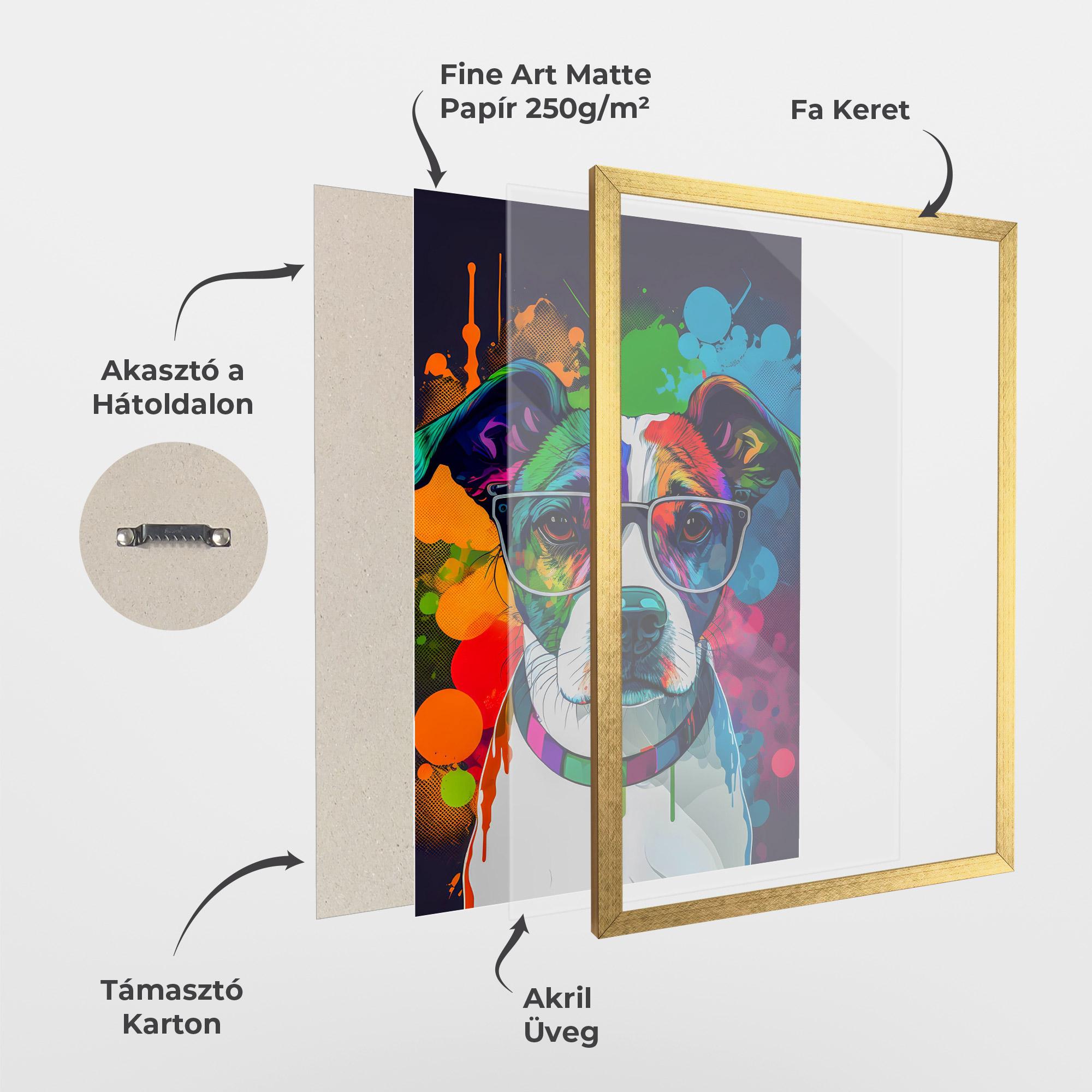 Keretezett Poszter Colorful Dog mockup 1