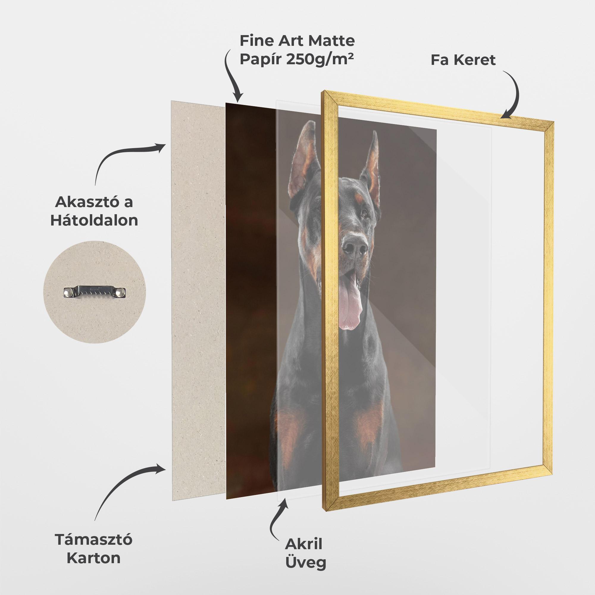 Keretezett Poszter Doberman Looking mockup 1