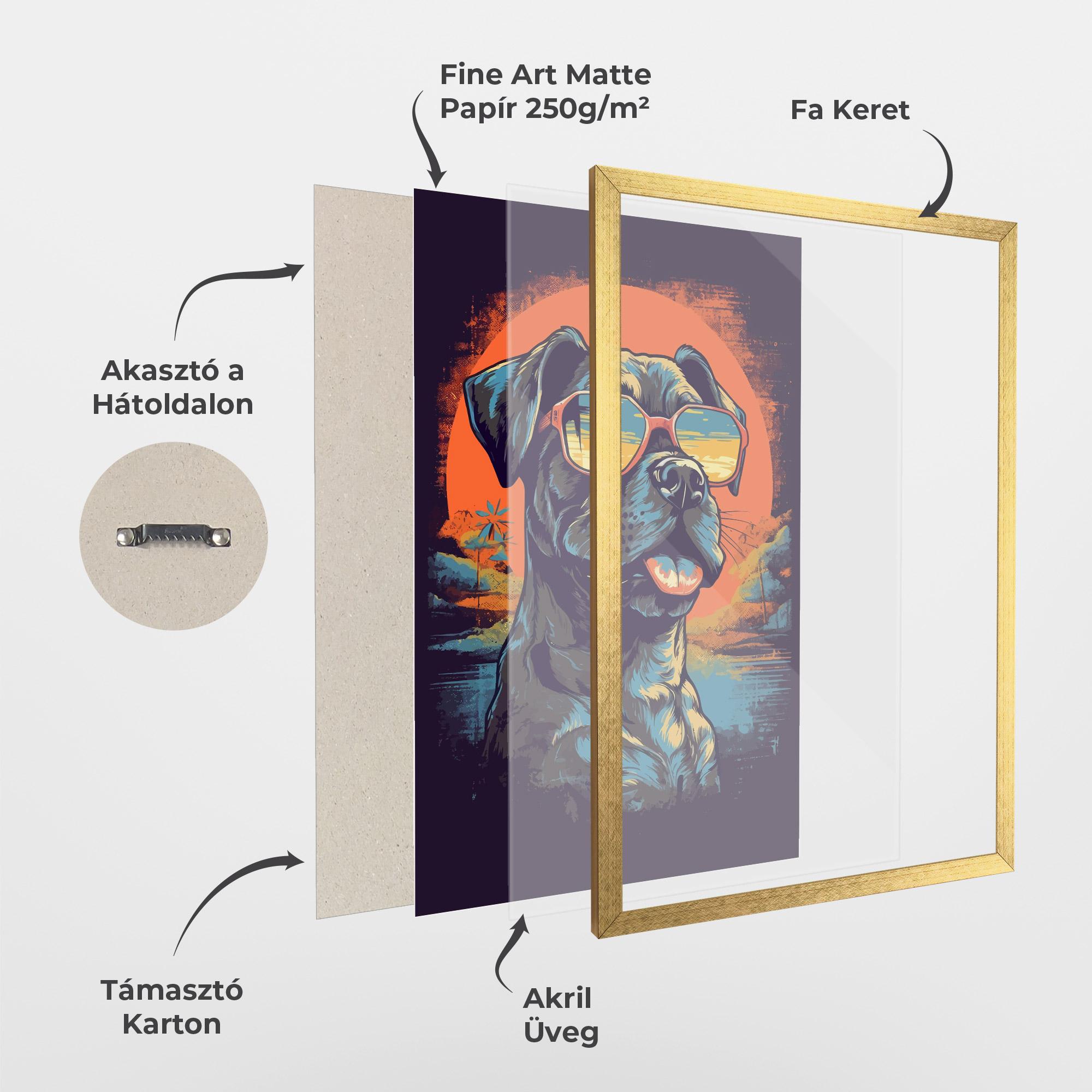 Keretezett Poszter Sunset Dog mockup 1