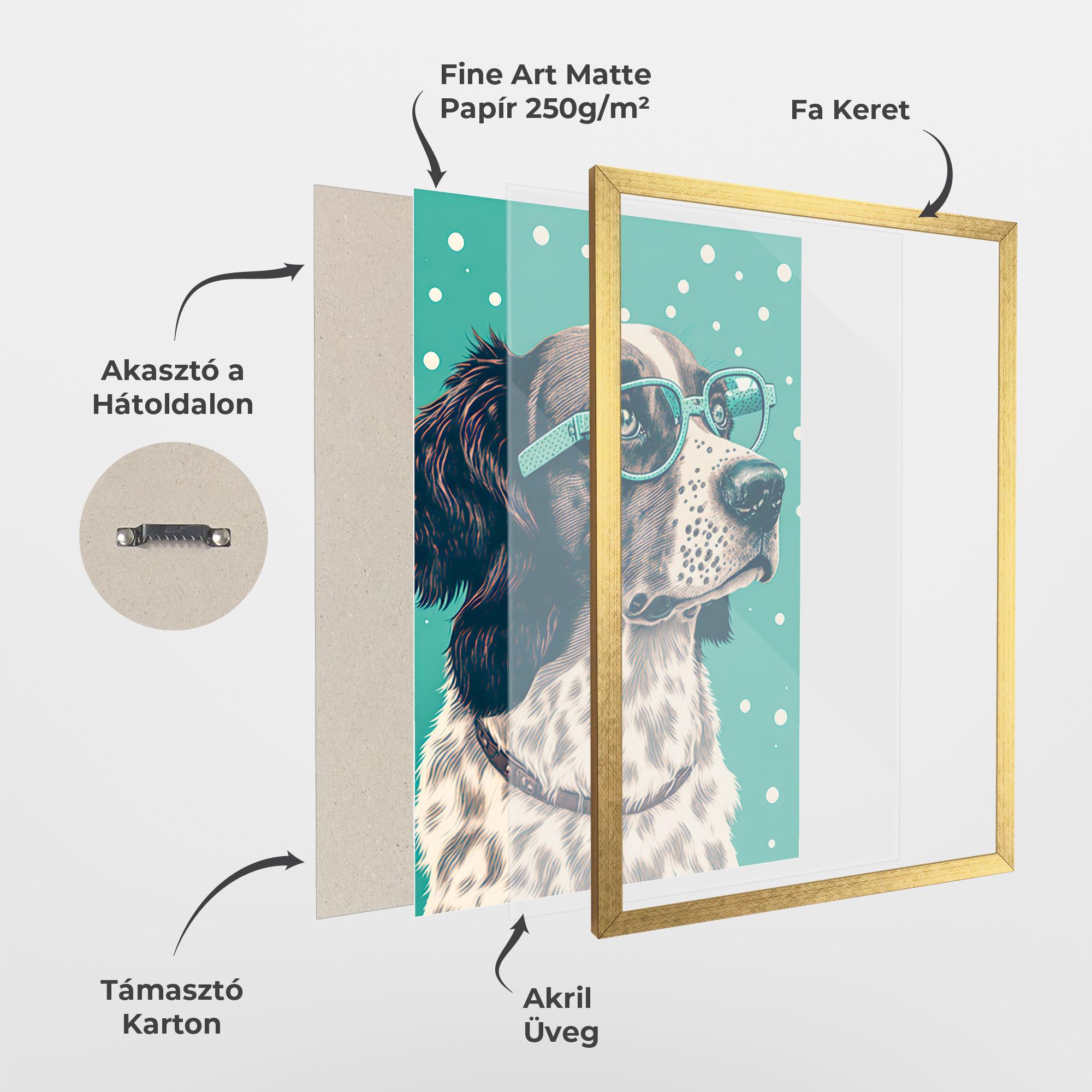 Keretezett Poszter Vintage Dog mockup 1
