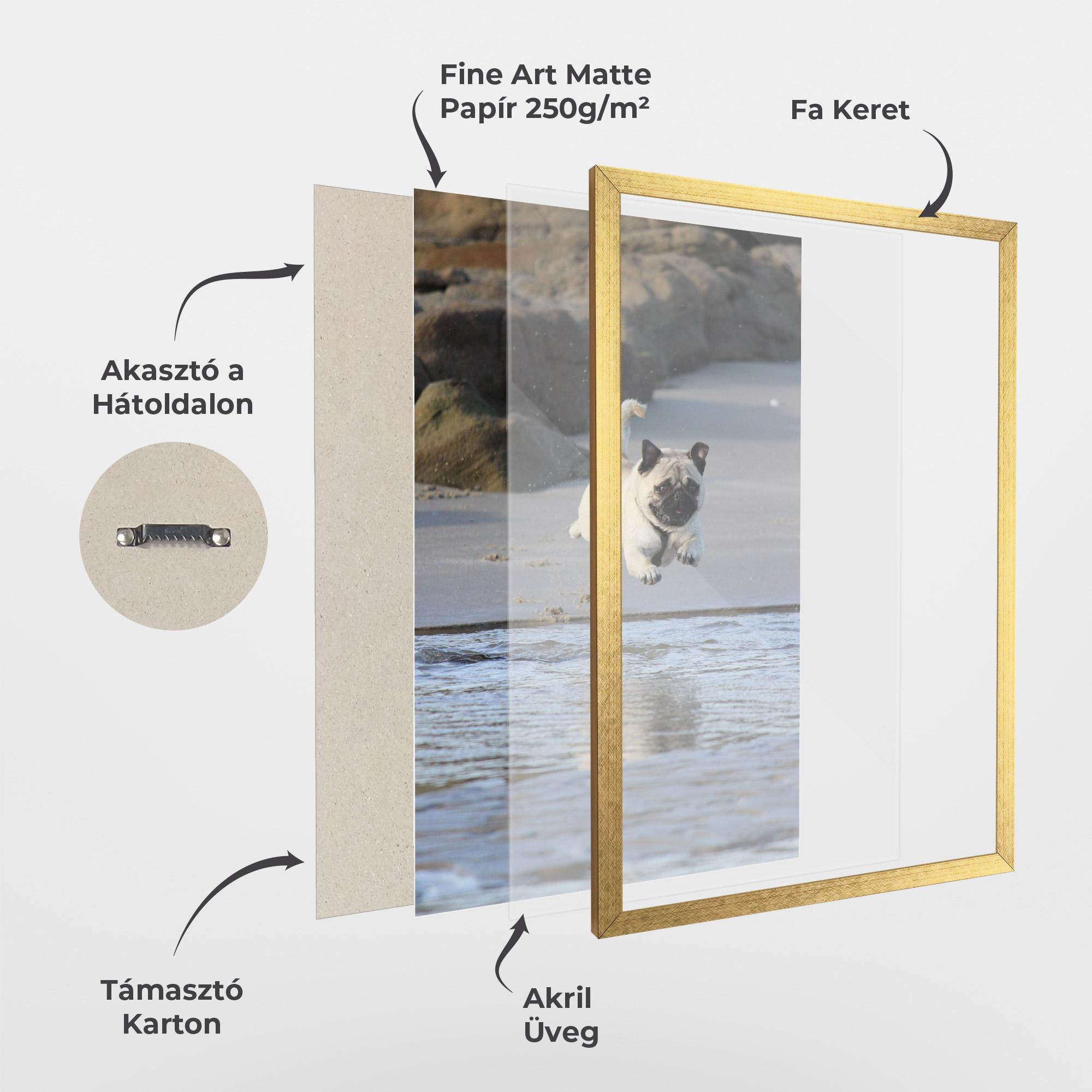 Keretezett Poszter Water Pug mockup 1