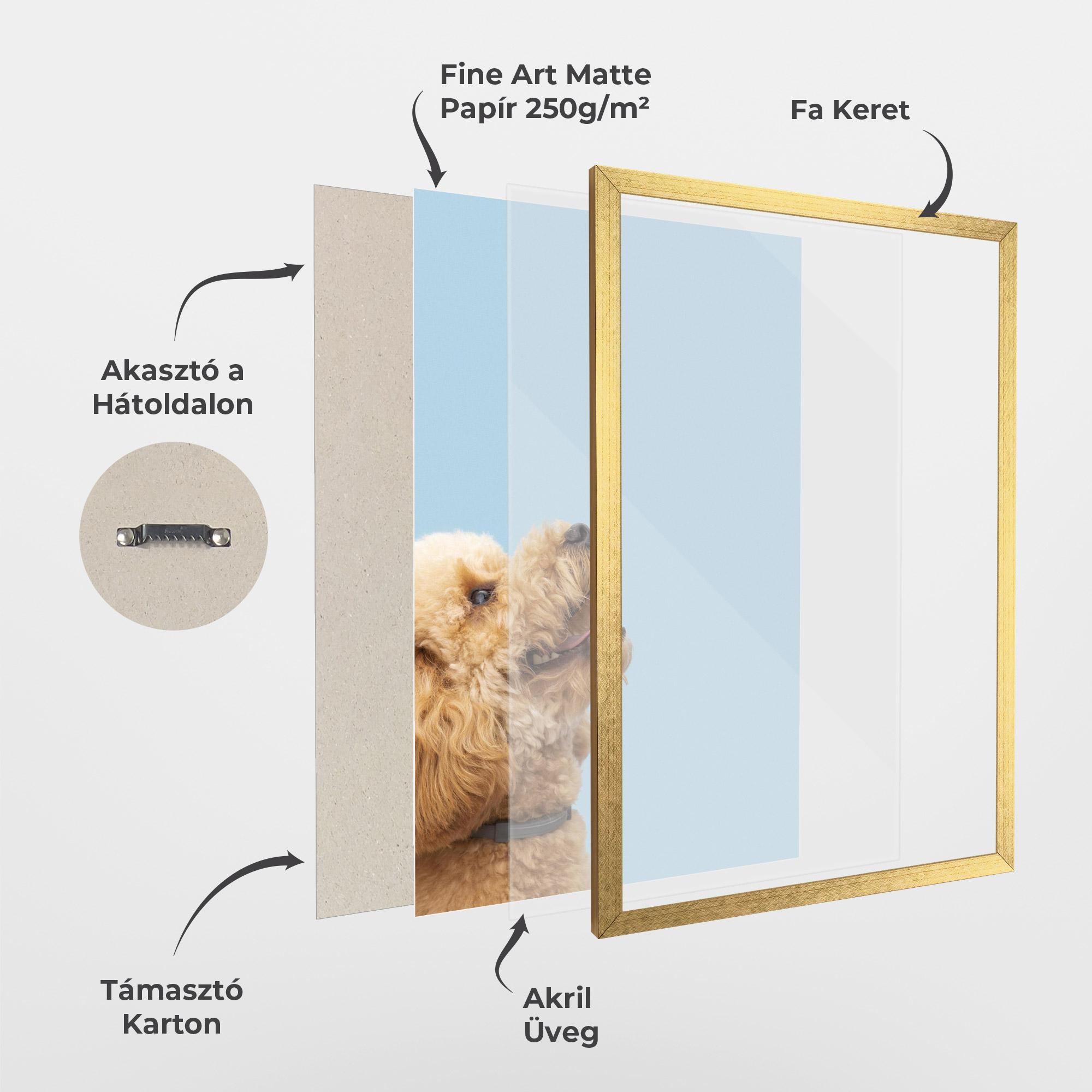 Keretezett Poszter Yellow Cute Dog mockup 1