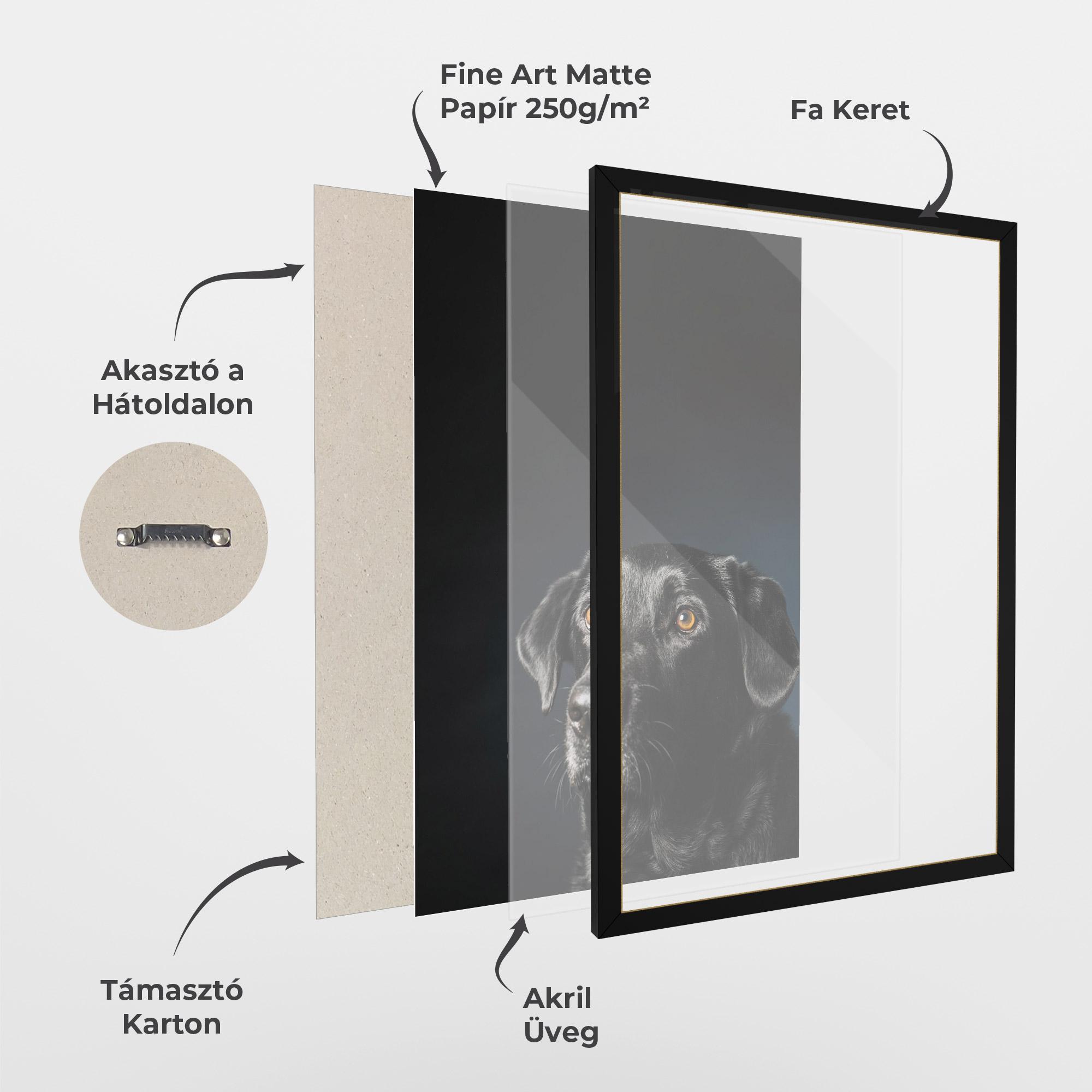 Keretezett Poszter Brown Eyes Dog mockup 1