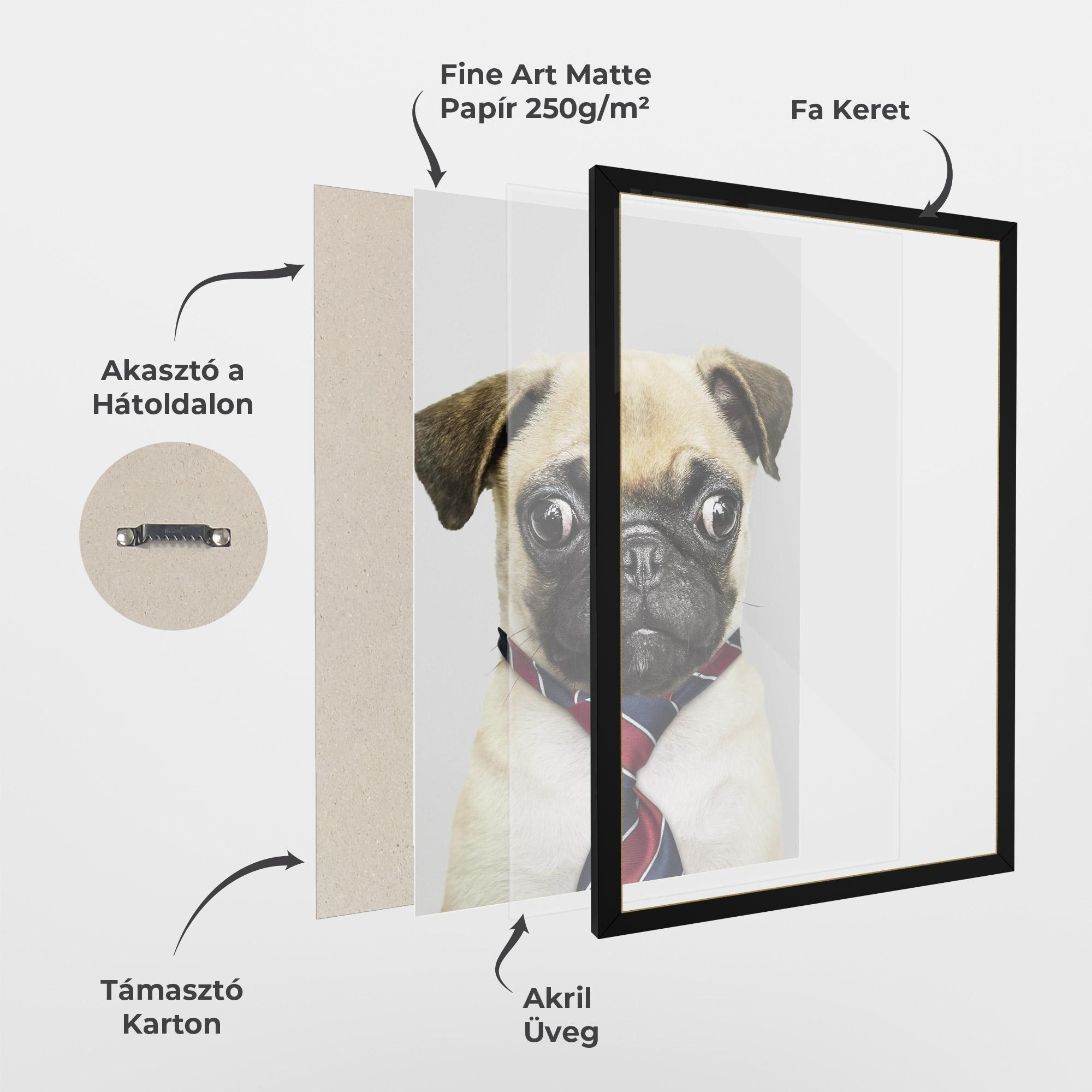 Keretezett Poszter Business Pug mockup 1