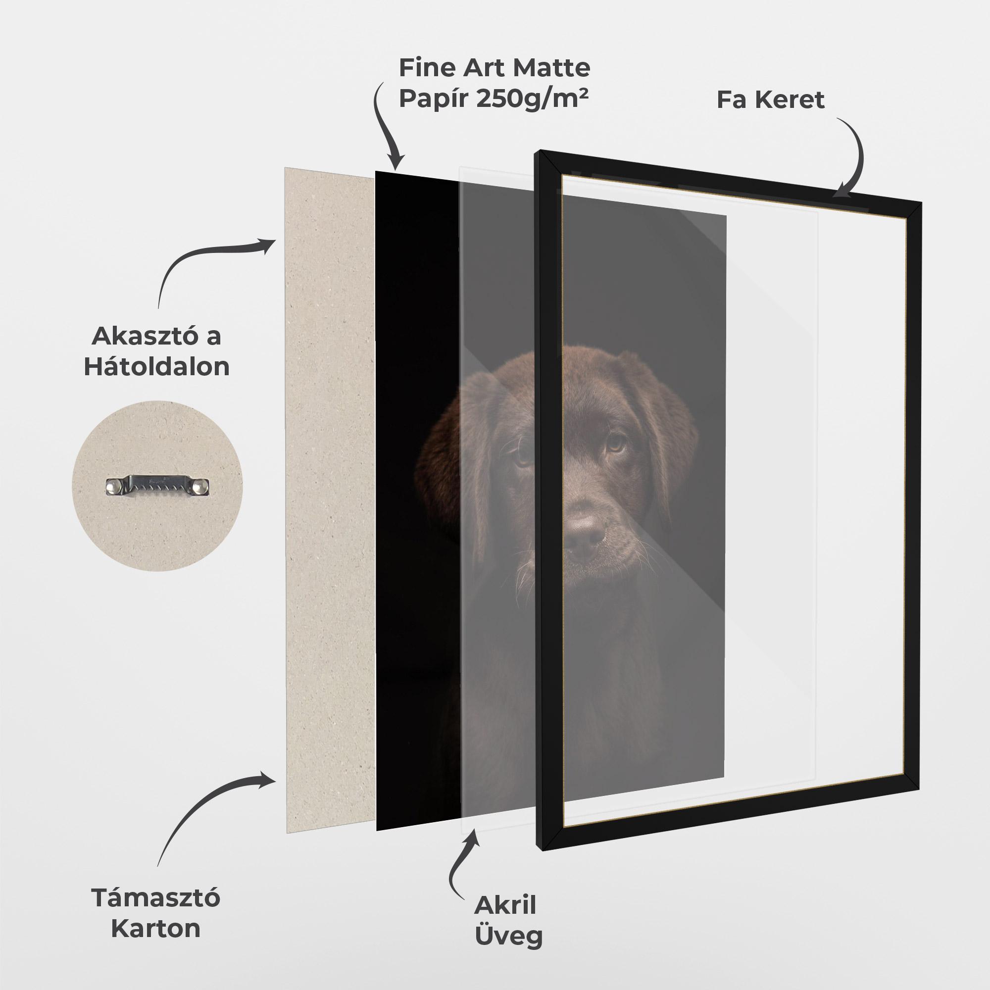 Keretezett Poszter Chocolate Labrador mockup 1