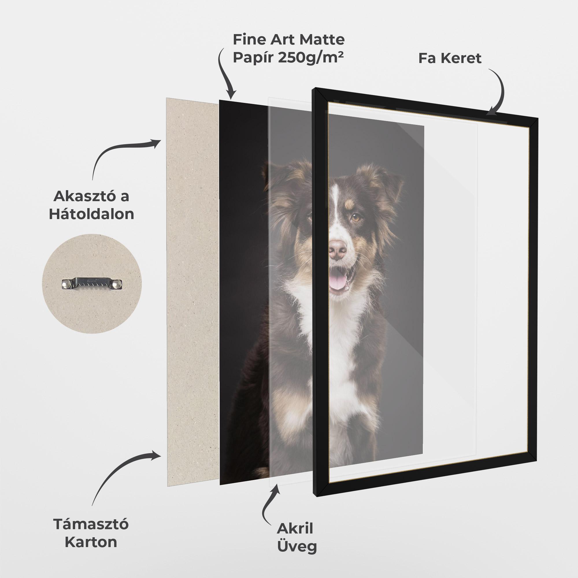 Keretezett Poszter Cute Dog Sitting mockup 1