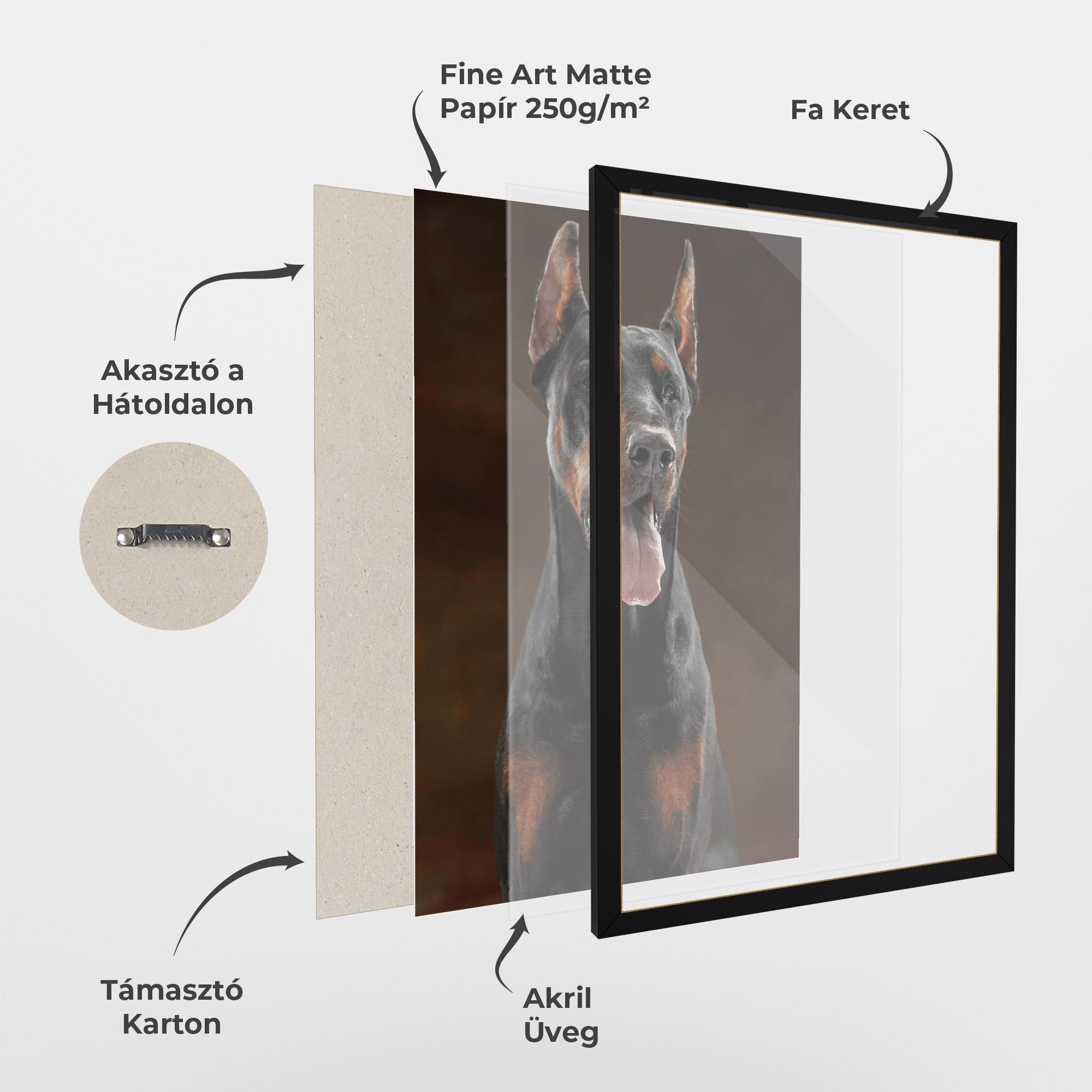 Keretezett Poszter Doberman Looking mockup 1