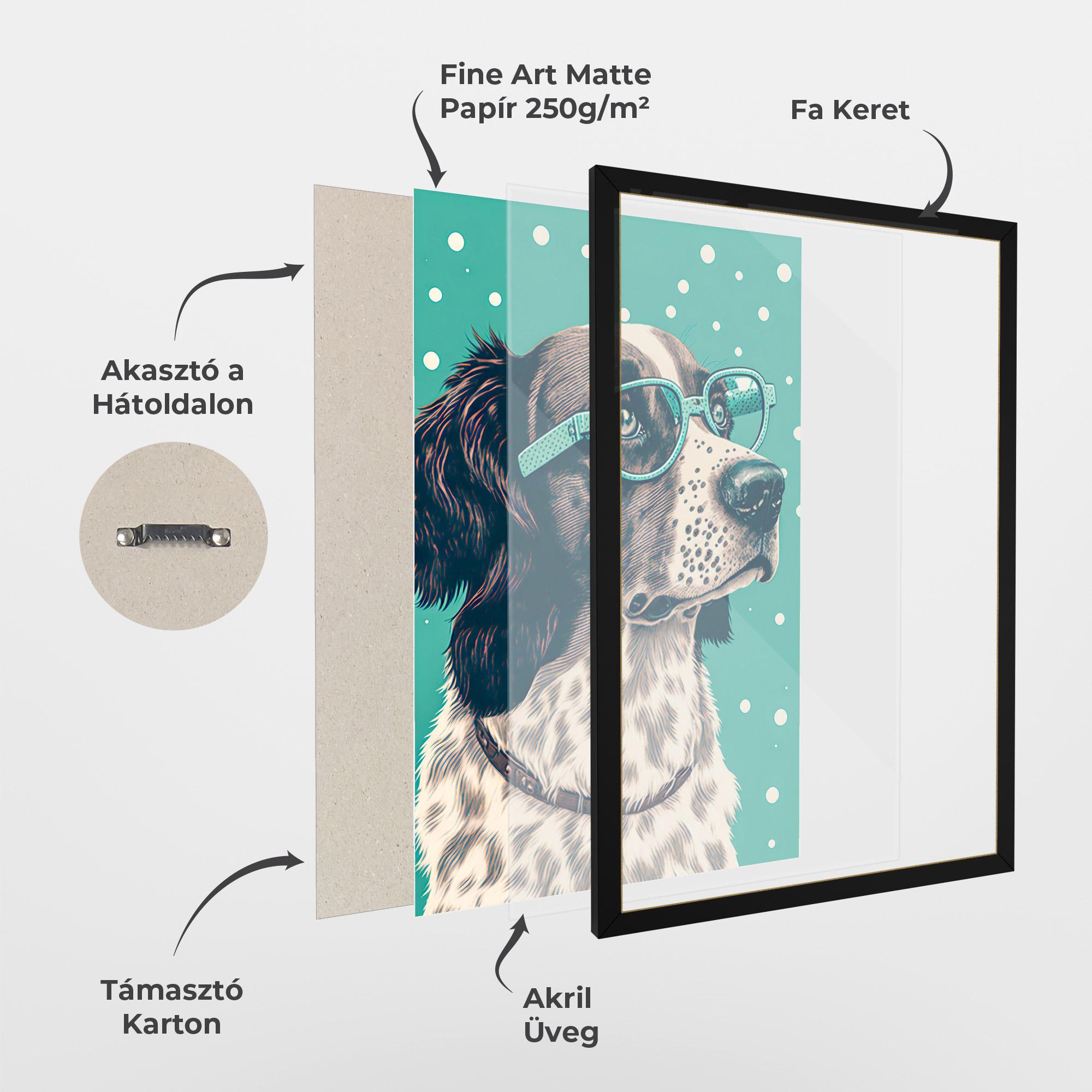 Keretezett Poszter Vintage Dog mockup 1