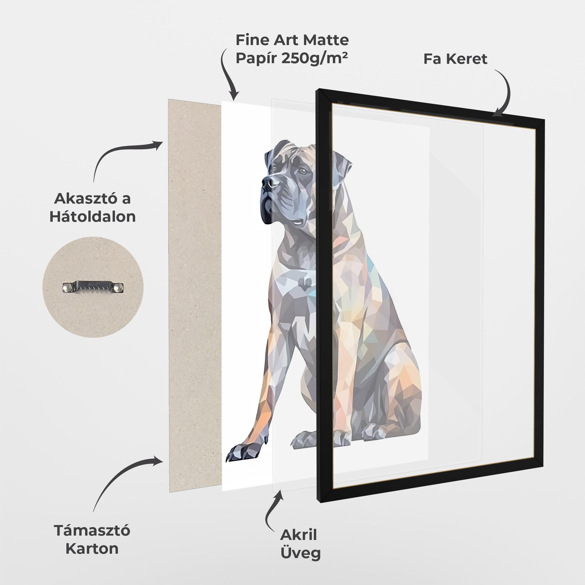 Keretezett Poszter Watercolor Cane Corso mockup 1