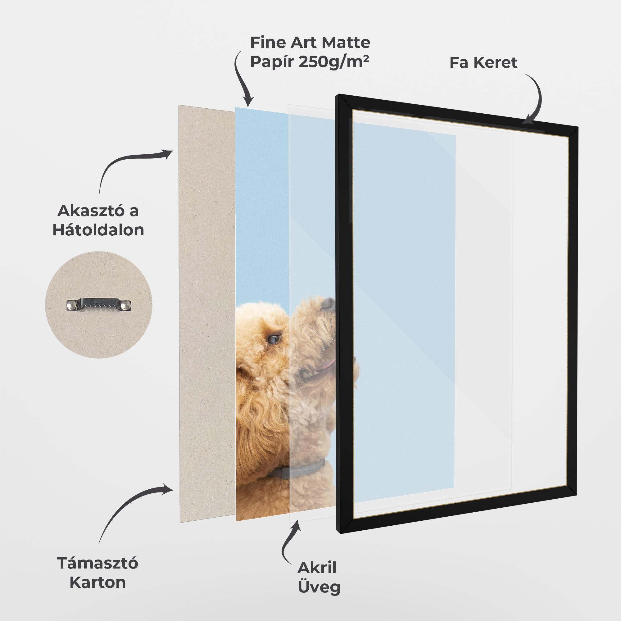 Keretezett Poszter Yellow Cute Dog mockup 1