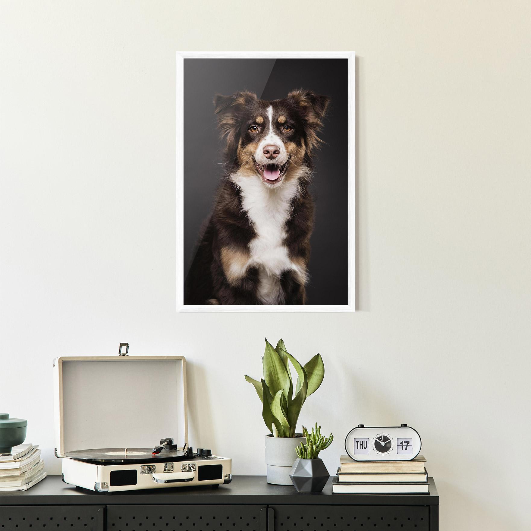 Keretezett Poszter Cute Dog Sitting mockup 2