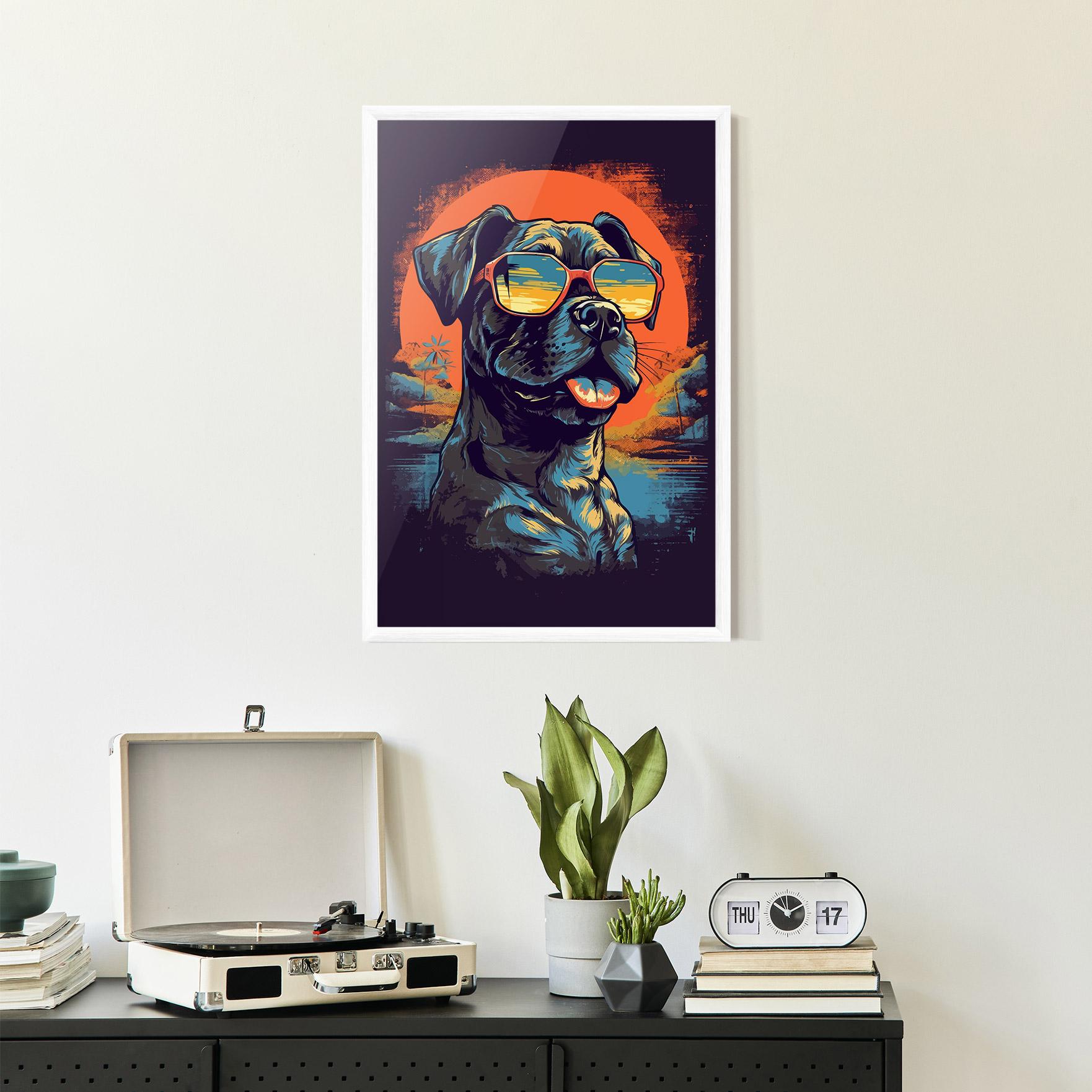 Keretezett Poszter Sunset Dog mockup 2