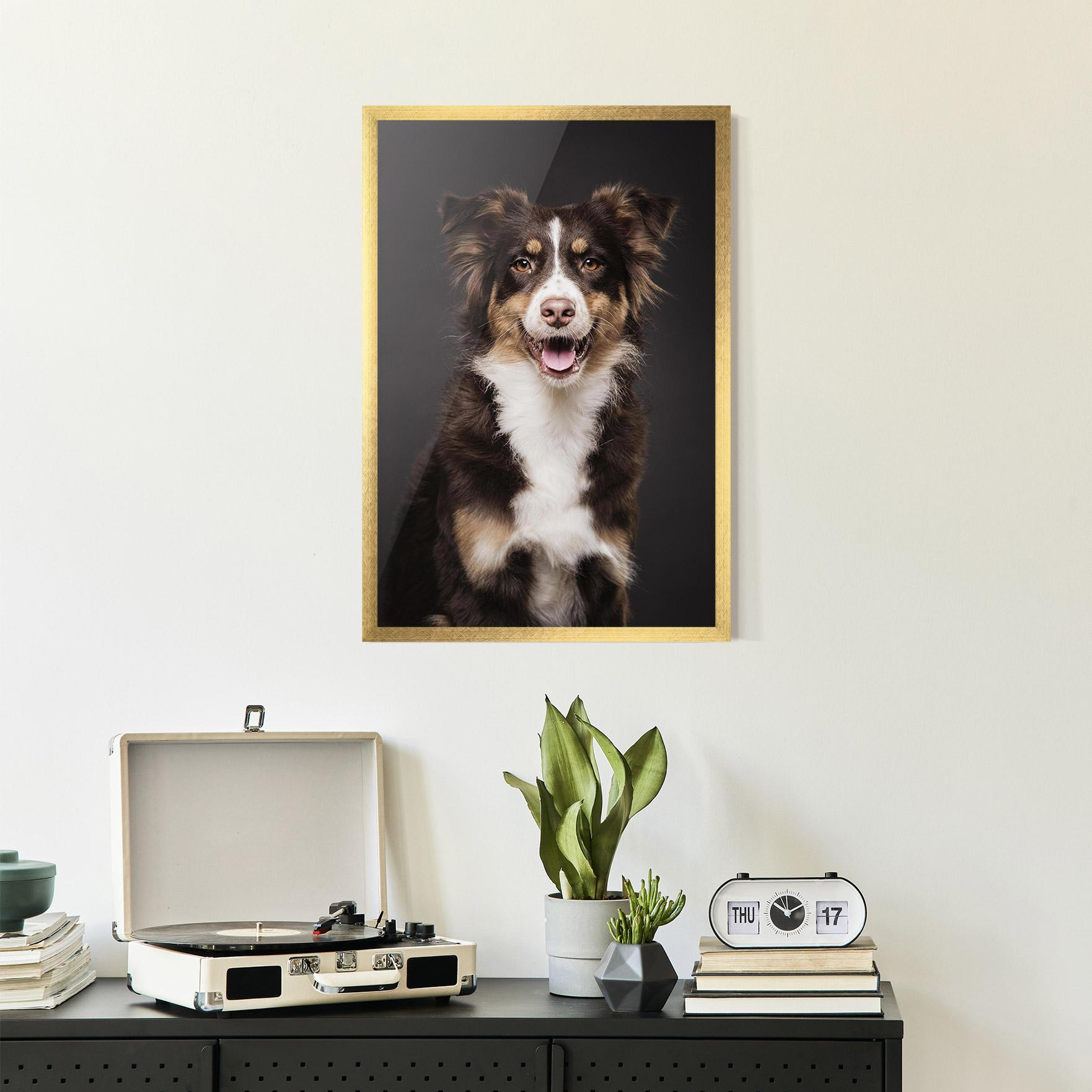 Keretezett Poszter Cute Dog Sitting mockup 2