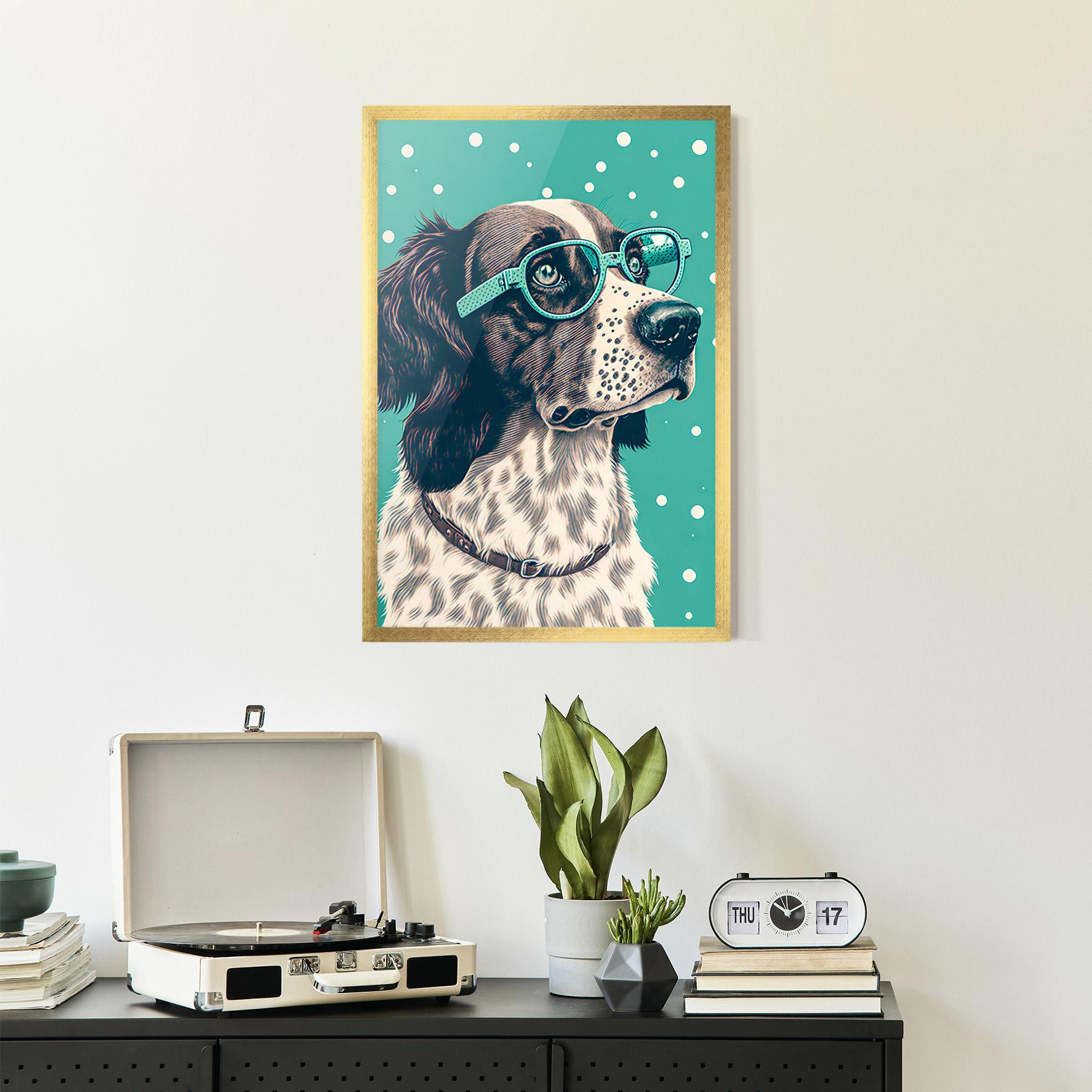Keretezett Poszter Vintage Dog mockup 2