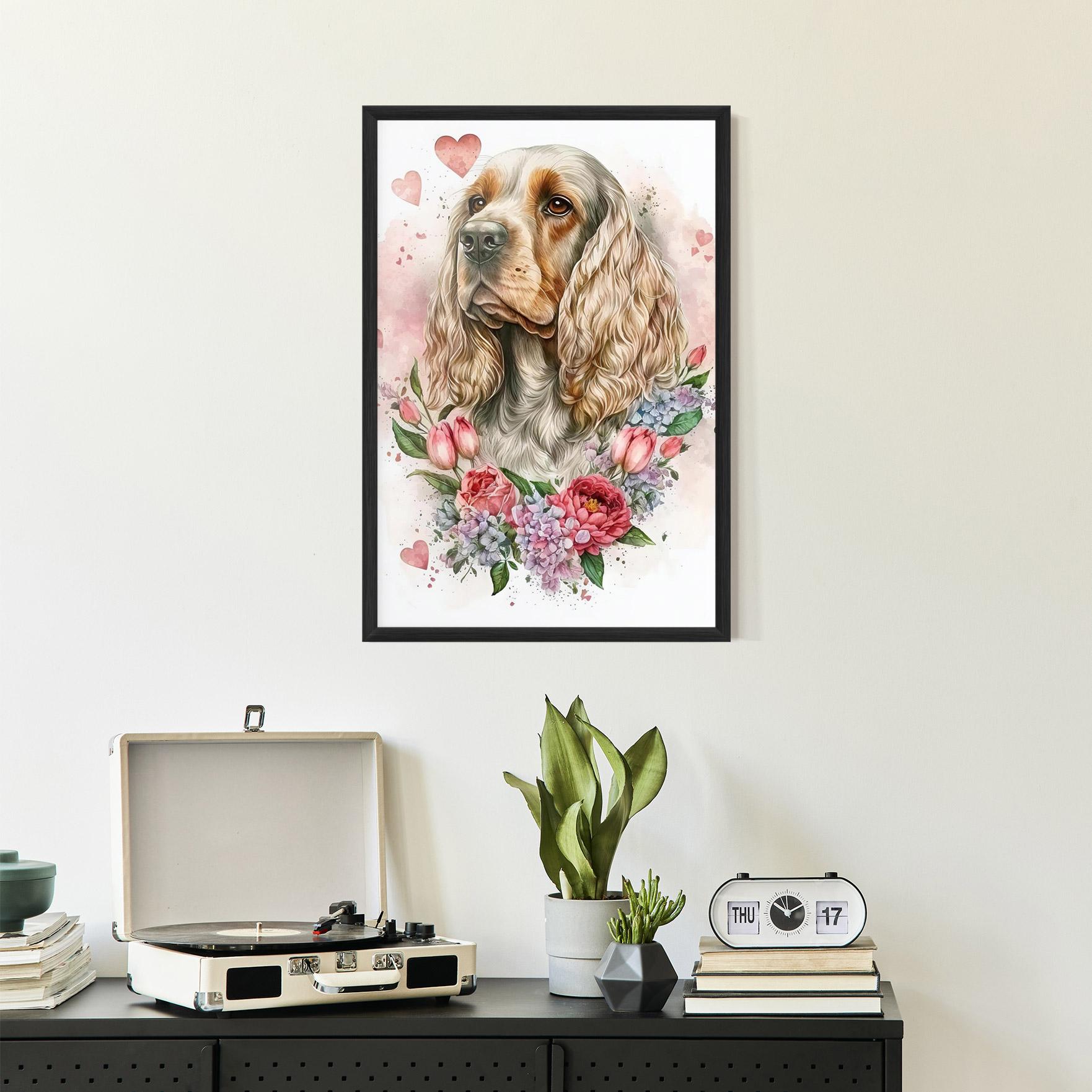 Keretezett Poszter Cute Little Cocker mockup 2