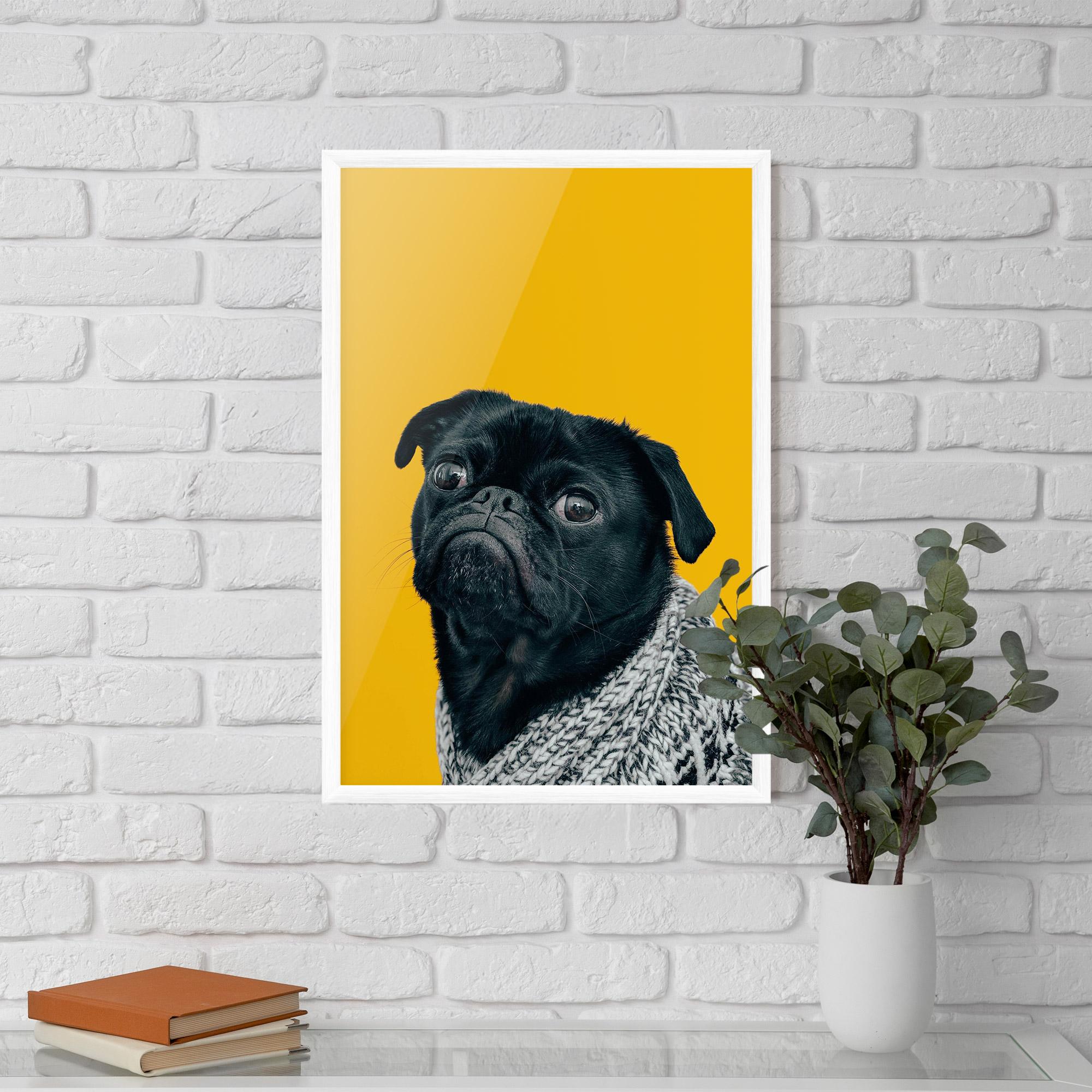 Keretezett Poszter Black Pug mockup 5