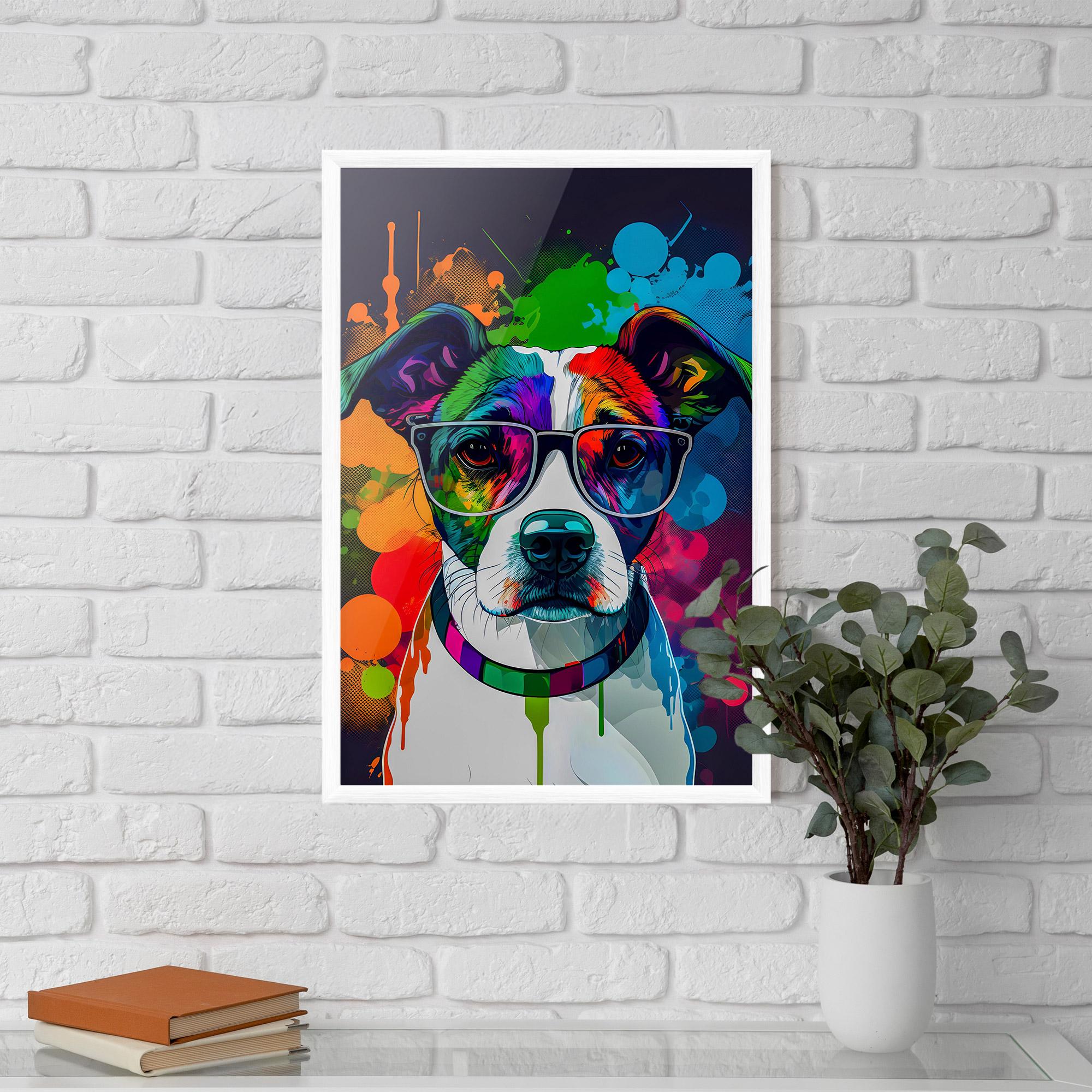 Keretezett Poszter Colorful Dog mockup 5