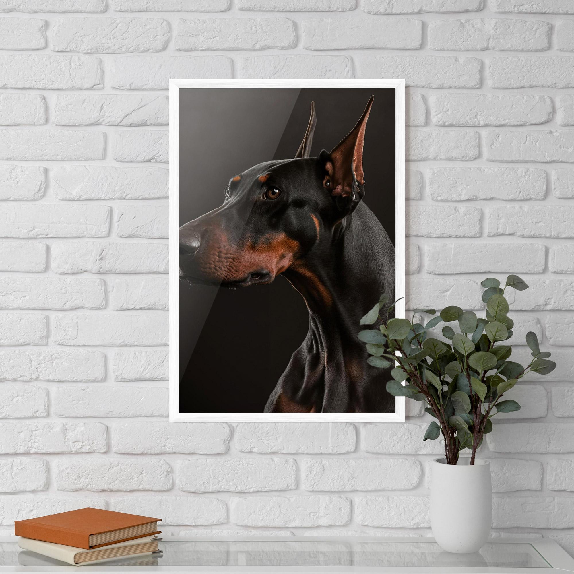 Keretezett Poszter Doberman Dog Portrait mockup 5