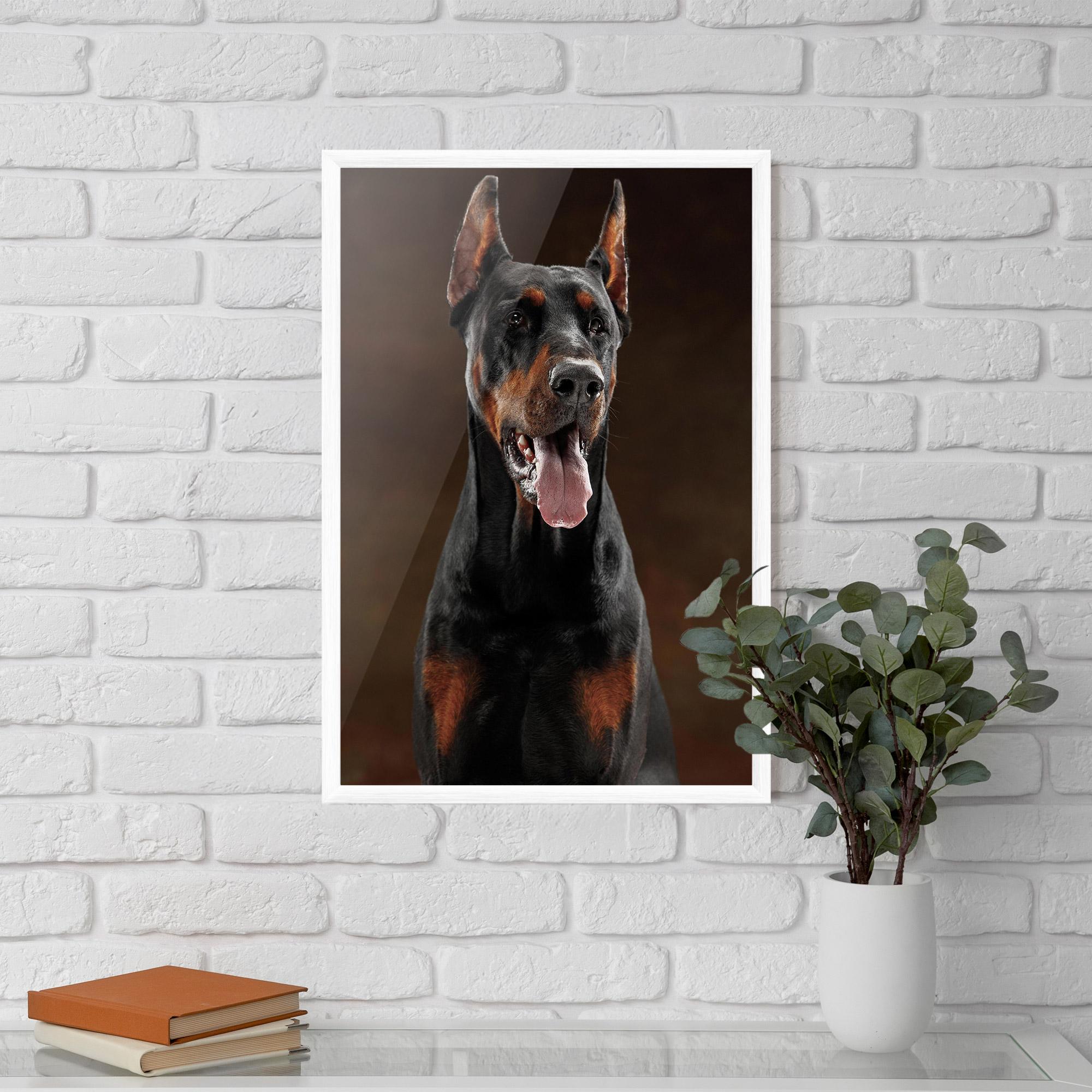 Keretezett Poszter Doberman Looking mockup 5