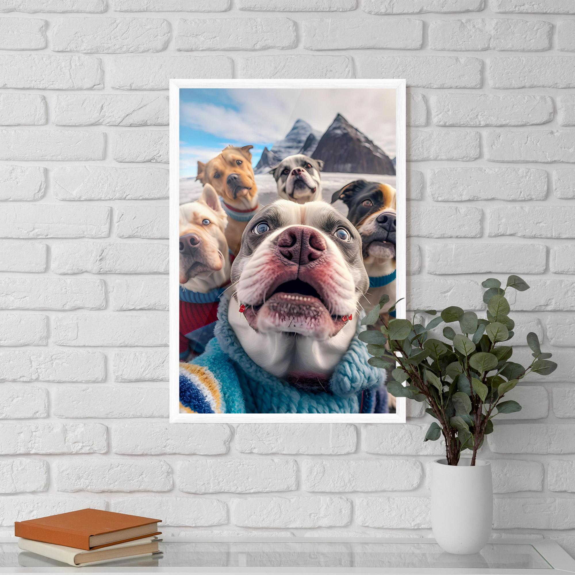 Keretezett Poszter Dogs Selfie Group mockup 5