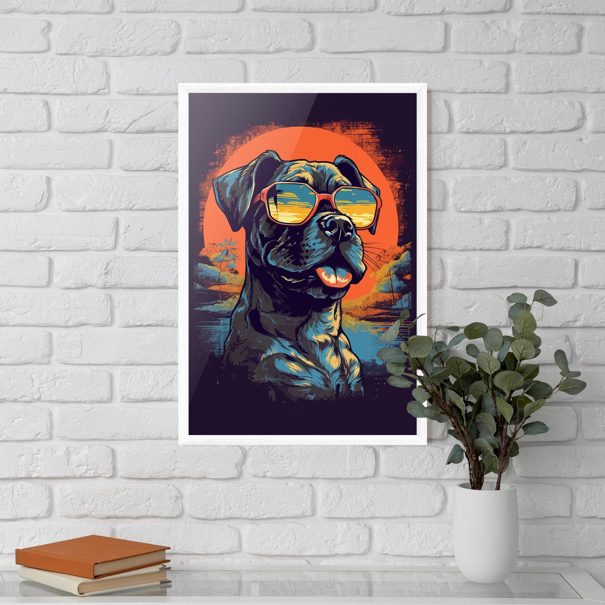 Keretezett Poszter Sunset Dog mockup 5