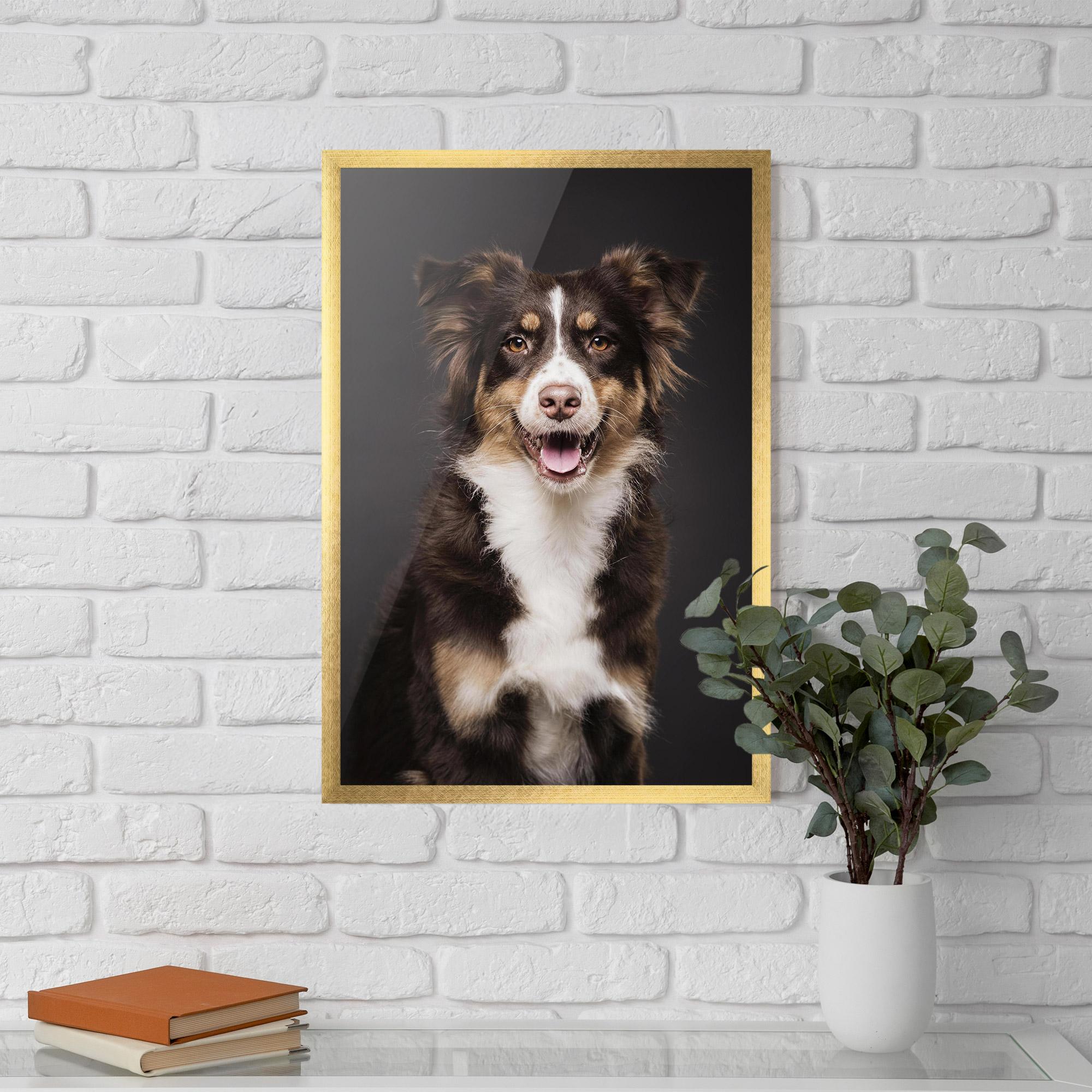 Keretezett Poszter Cute Dog Sitting mockup 5