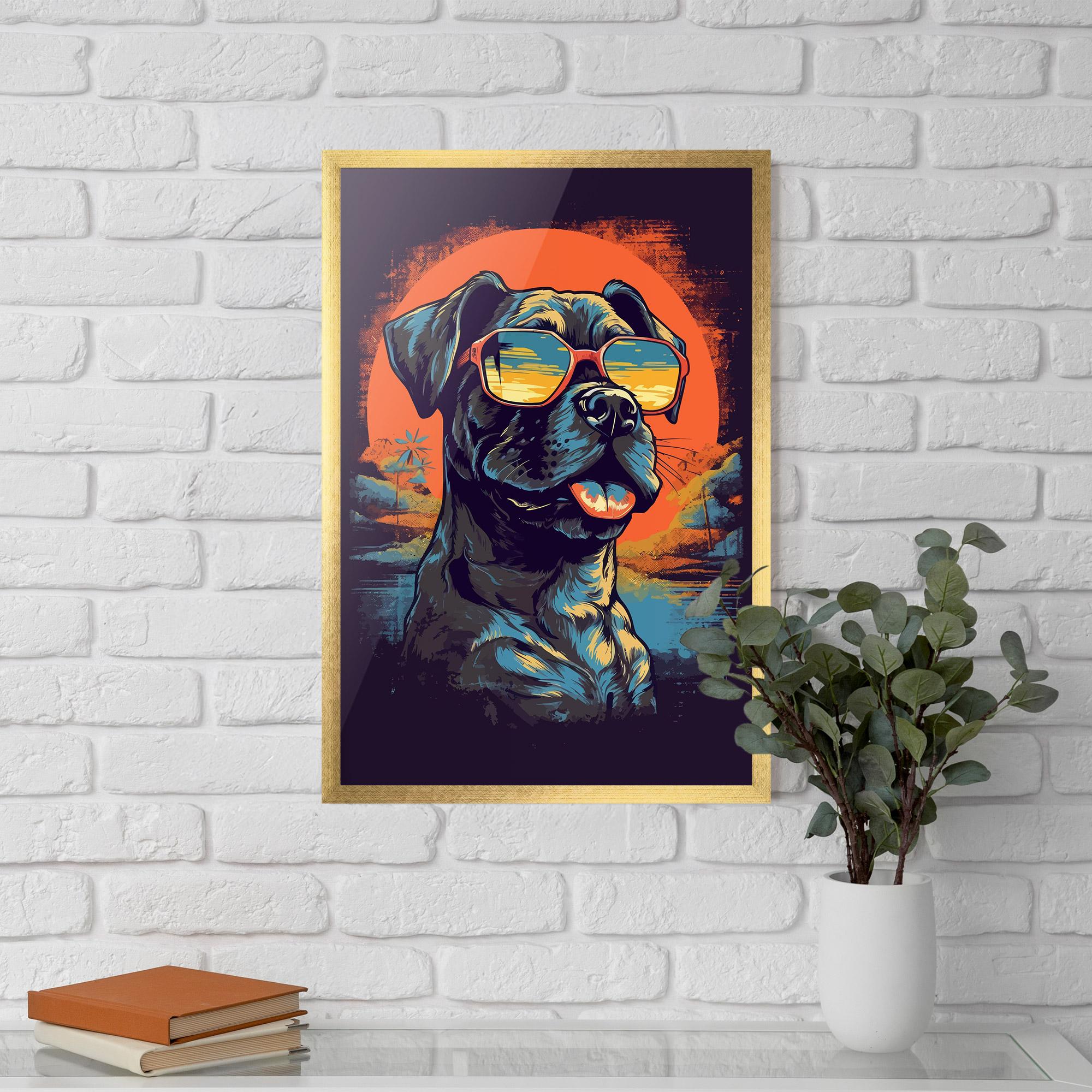 Keretezett Poszter Sunset Dog mockup 5