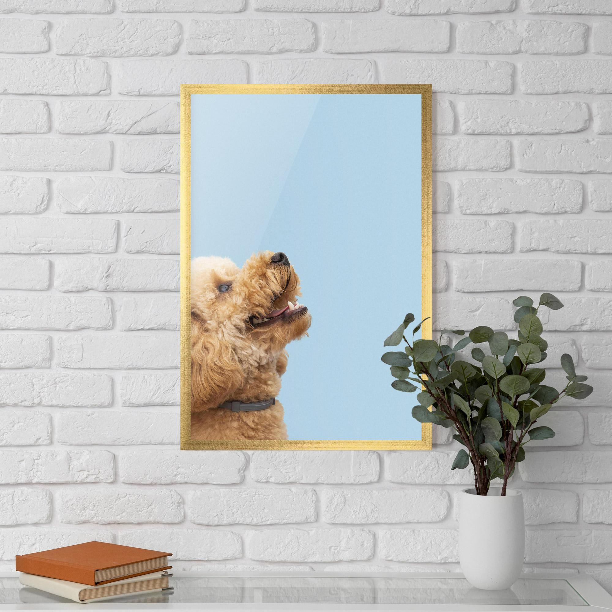 Keretezett Poszter Yellow Cute Dog mockup 5