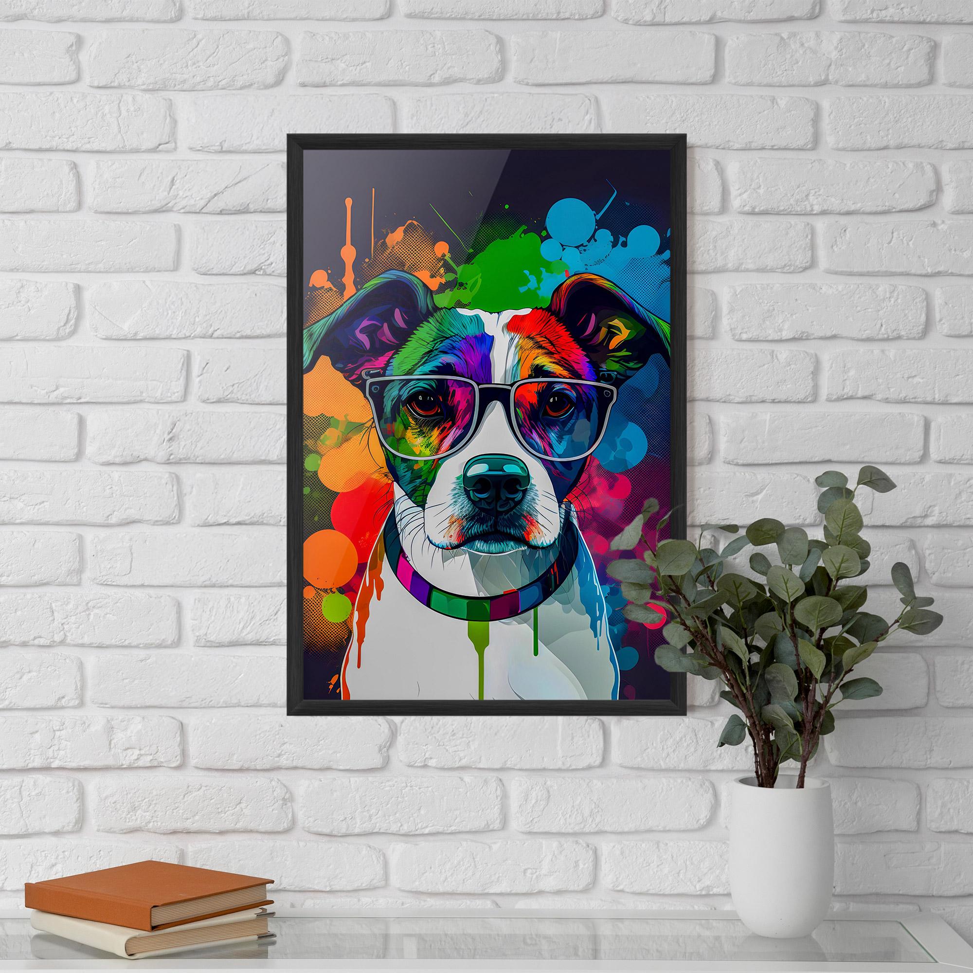 Keretezett Poszter Colorful Dog mockup 5